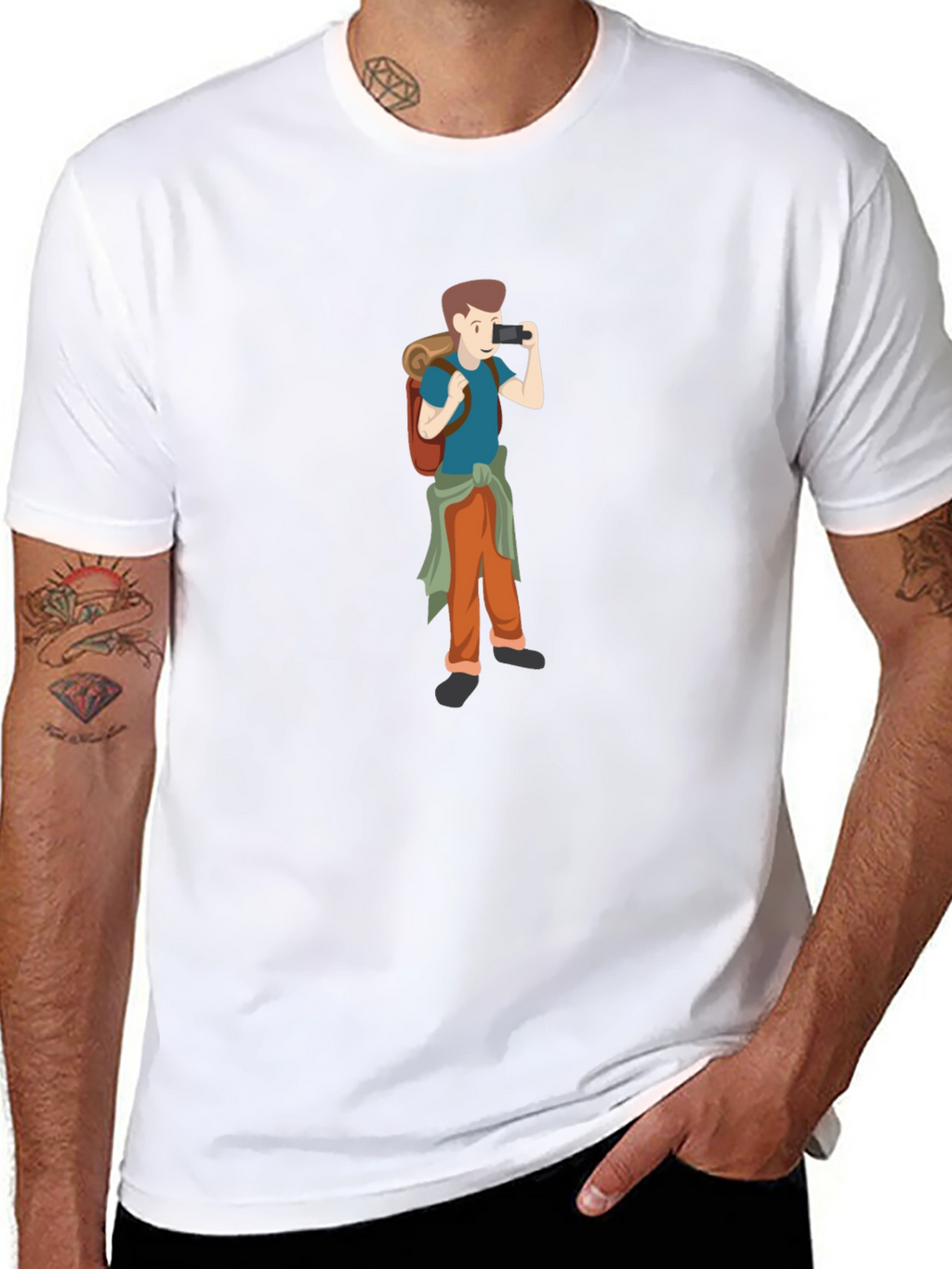 Black T-Shirt with Photographer Graphic