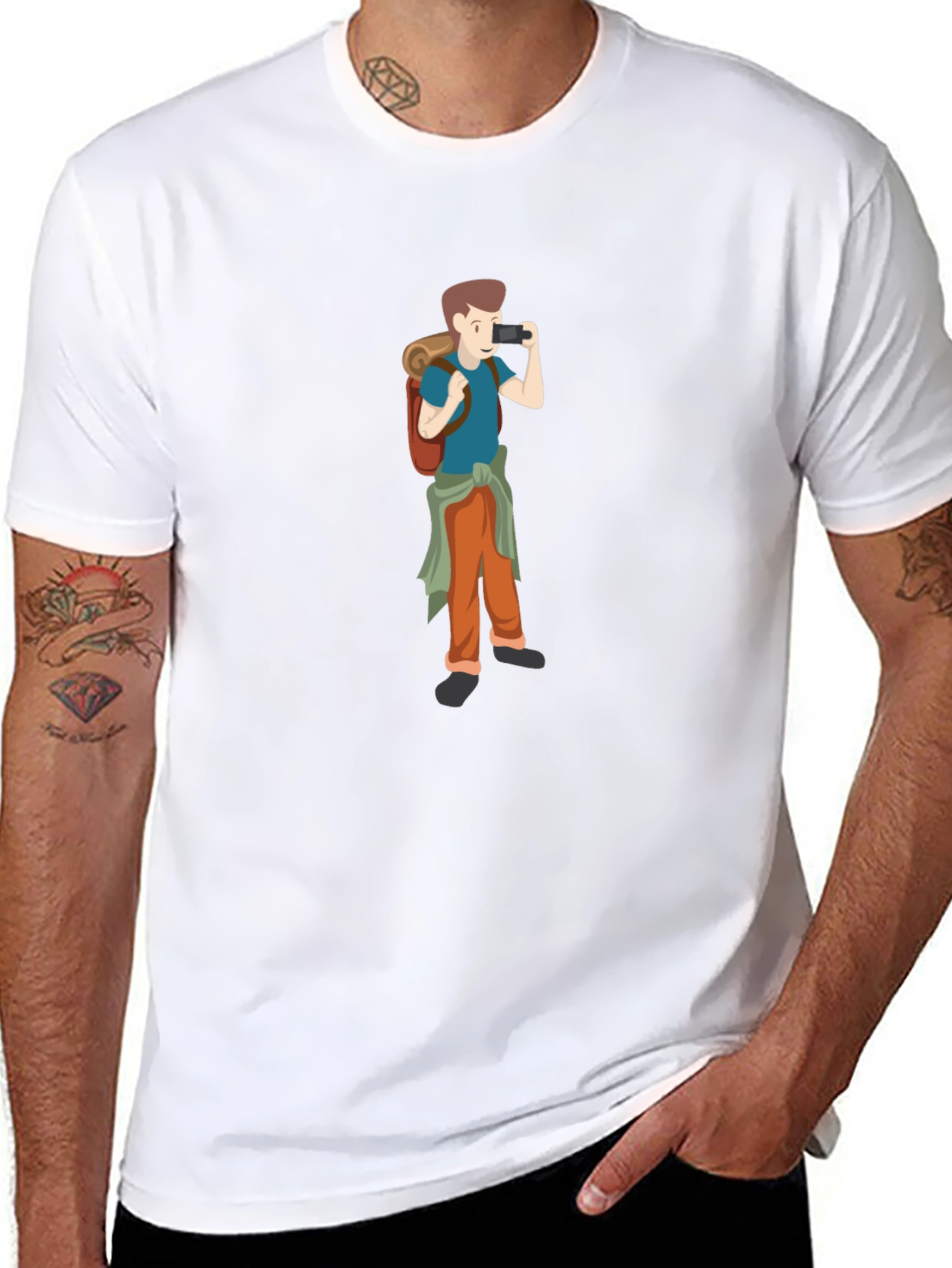Black T-Shirt with Photographer Graphic