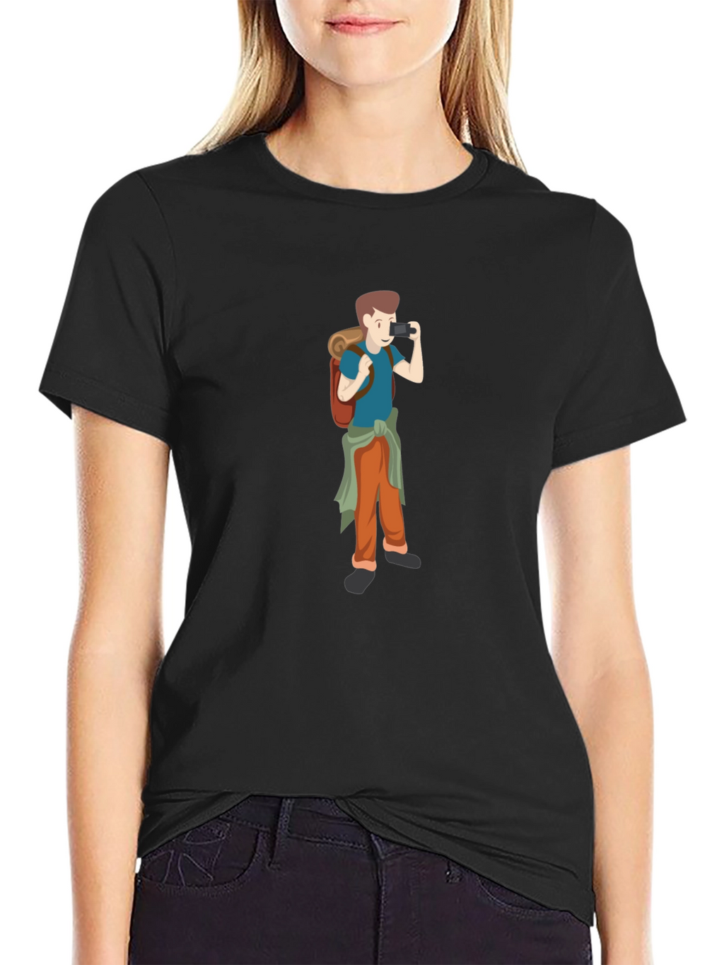 Black T-Shirt with Photographer Graphic