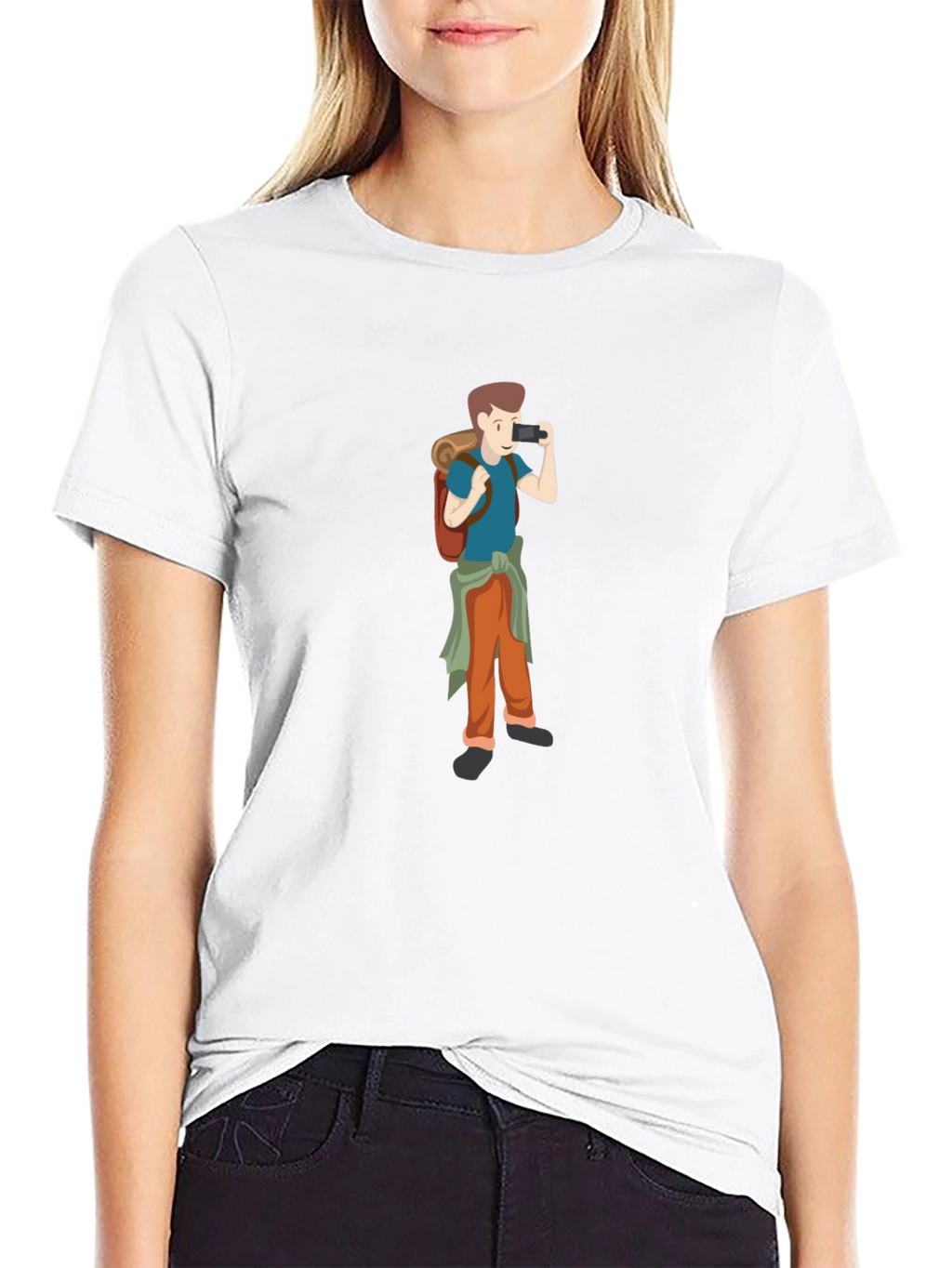 Black T-Shirt with Photographer Graphic