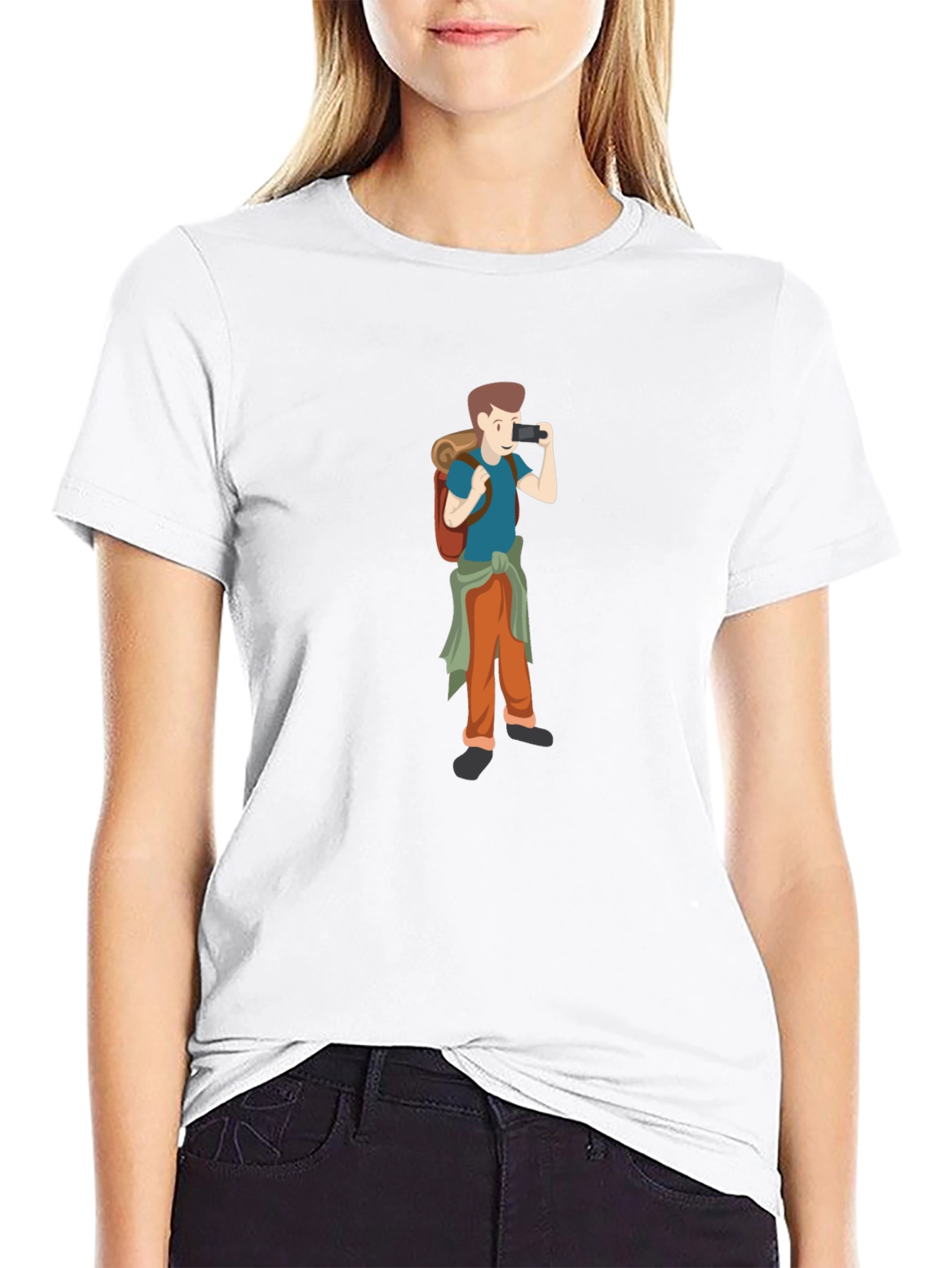 Black T-Shirt with Photographer Graphic