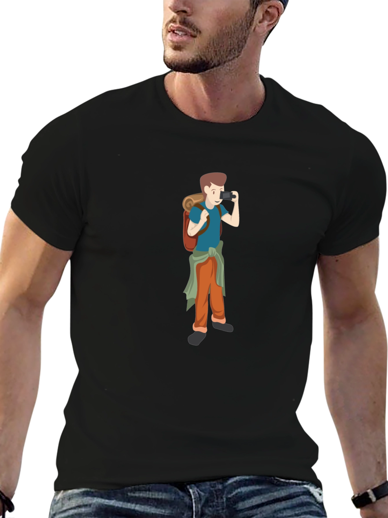 Black T-Shirt with Photographer Graphic