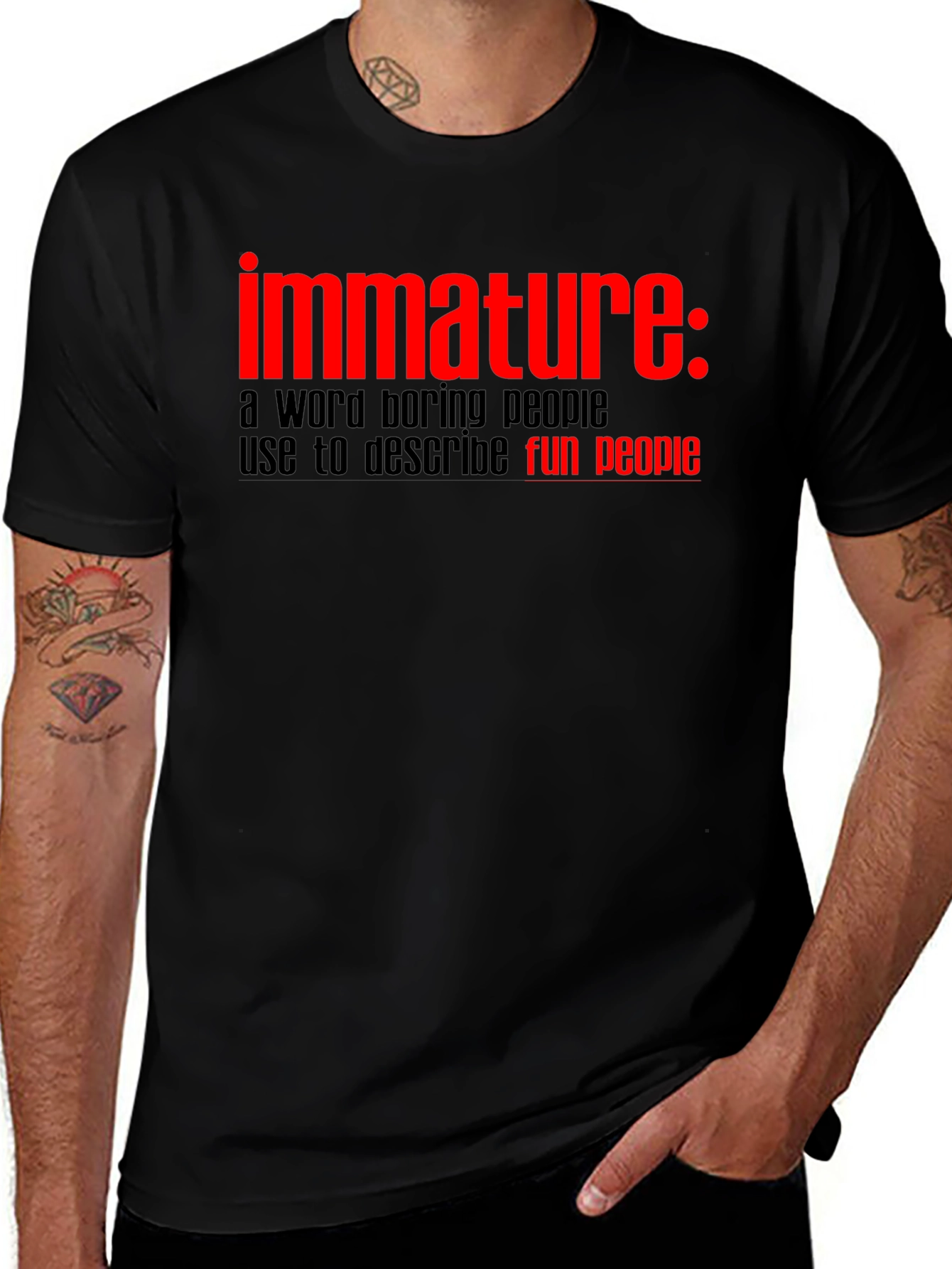 Immature Fun People Graphic T-Shirt