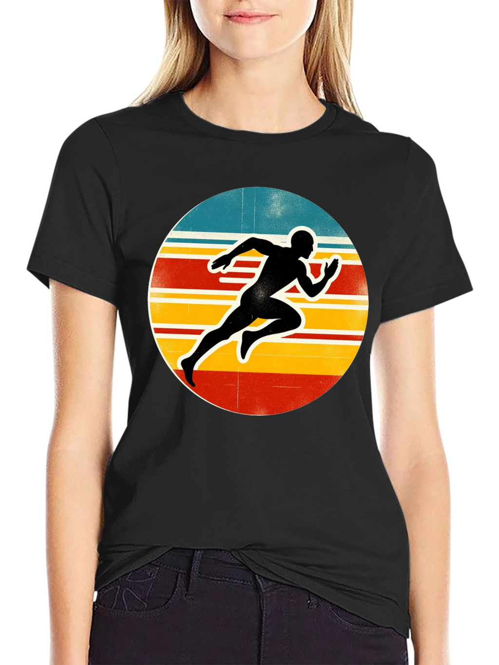 Retro Runner Graphic Tee - Black