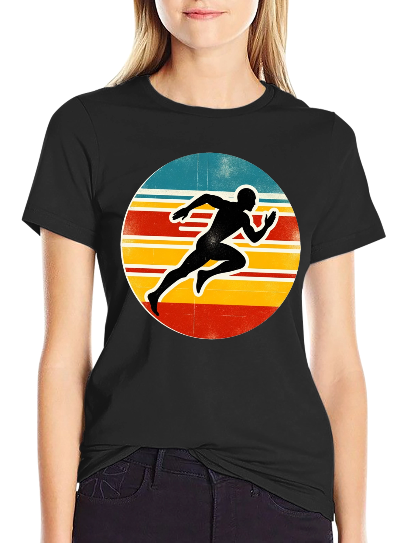 Retro Runner Graphic Tee - Black