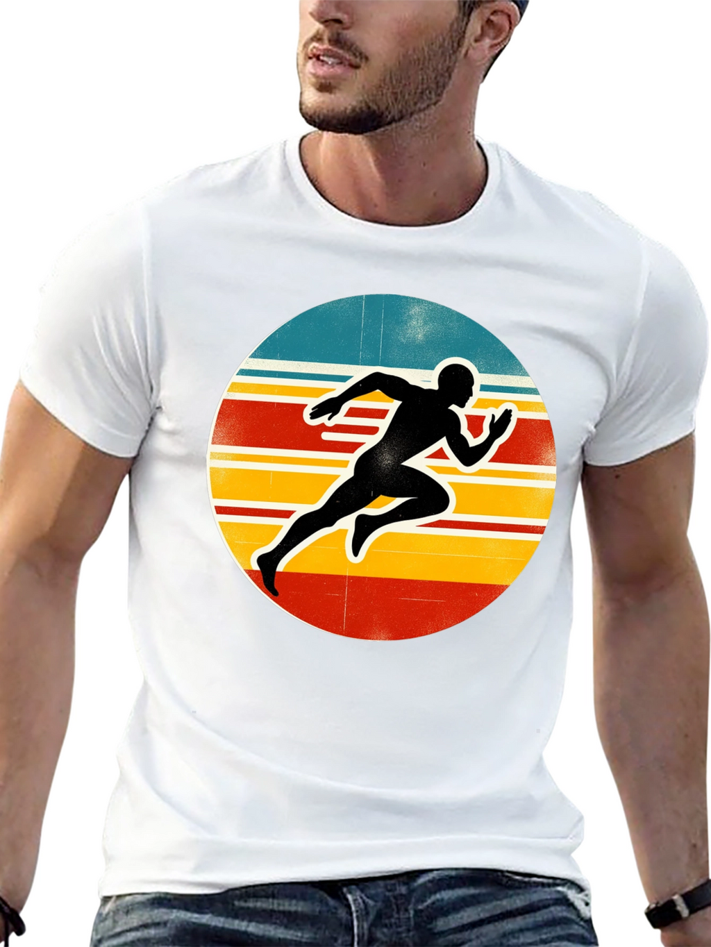 Retro Runner Graphic Tee - Black