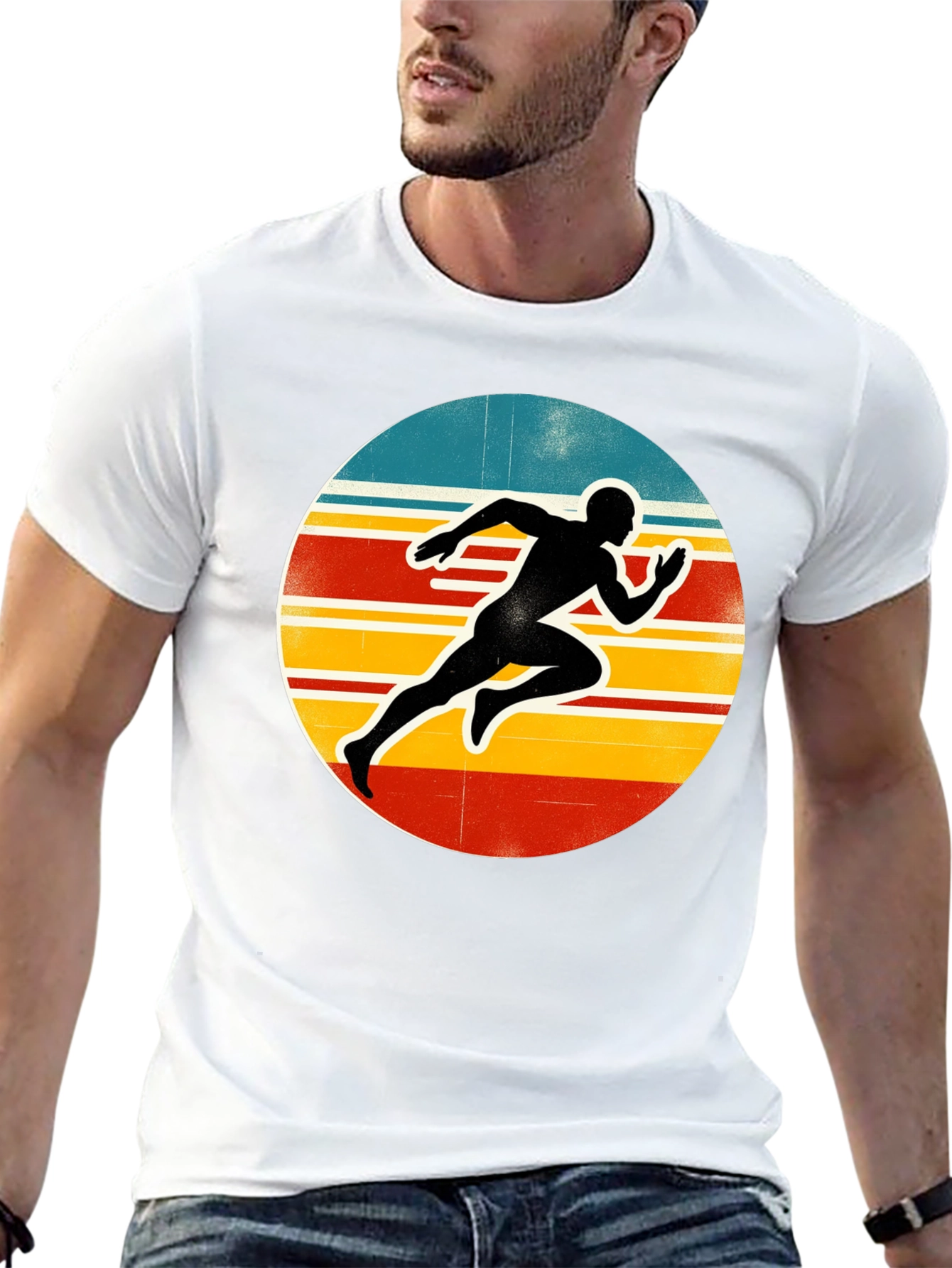 Retro Runner Graphic Tee - Black