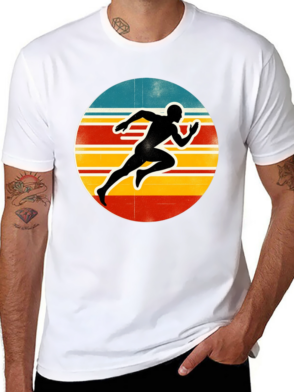 Retro Runner Graphic Tee - Black