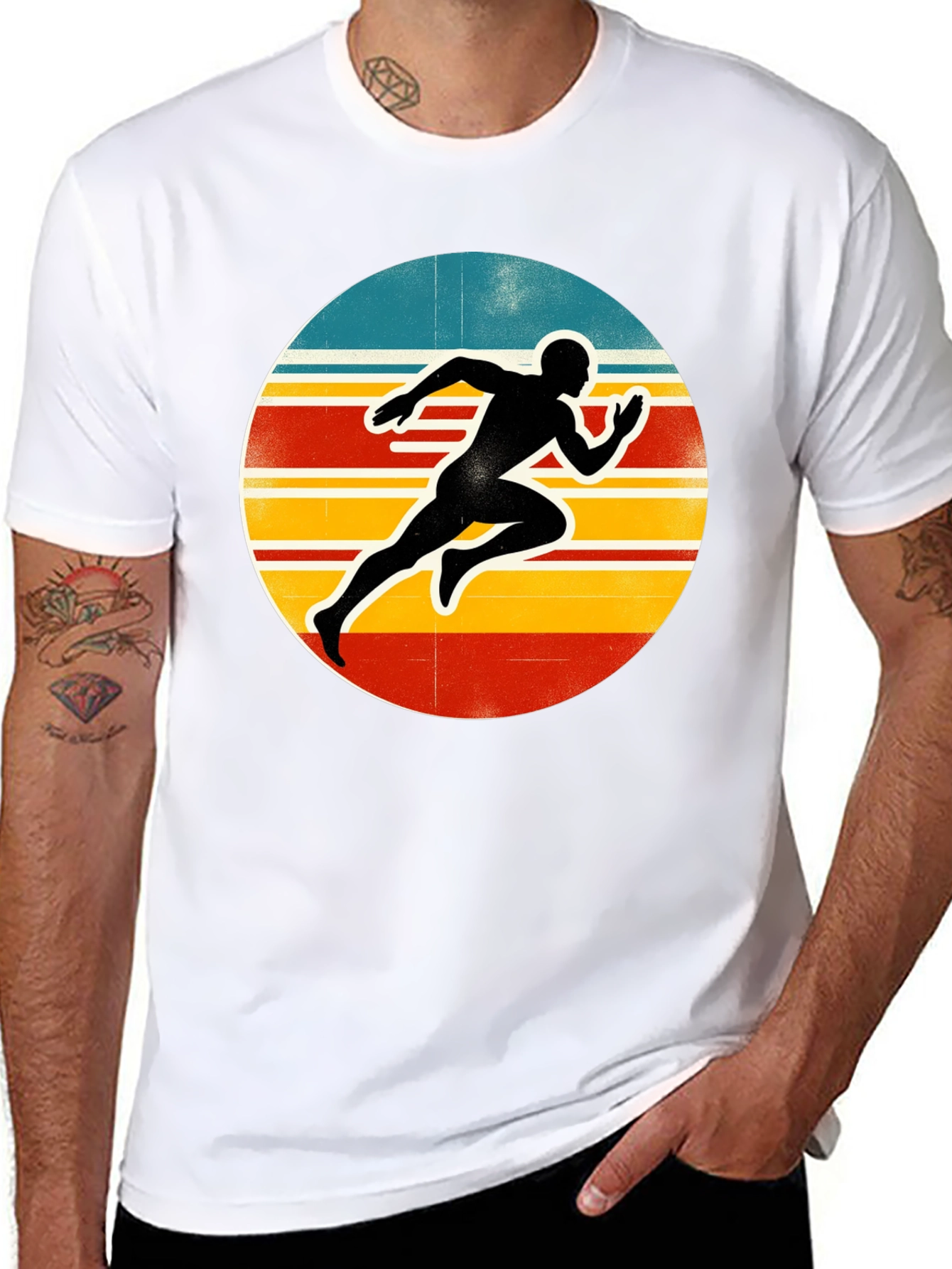 Retro Runner Graphic Tee - Black