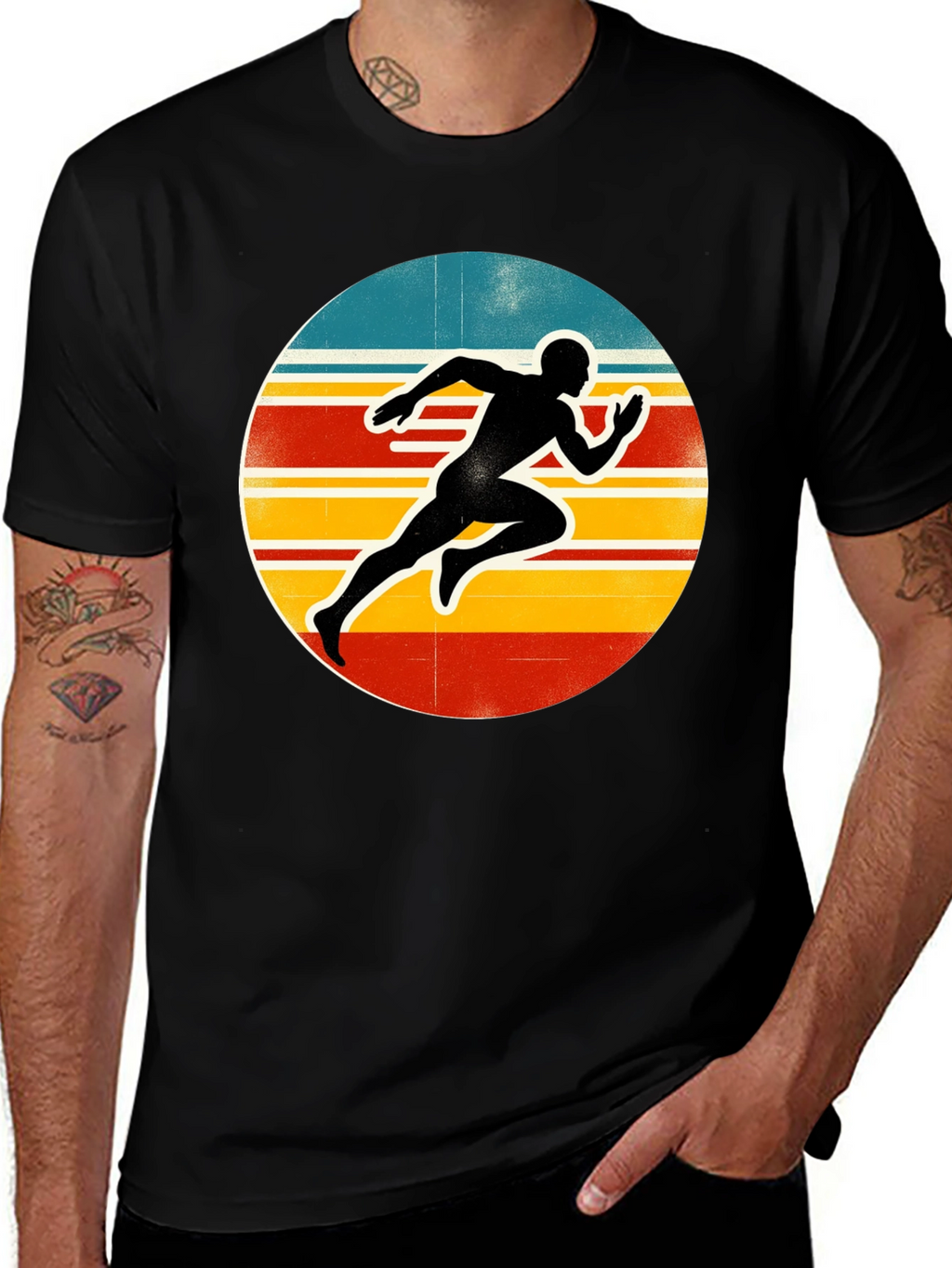 Retro Runner Graphic Tee - Black