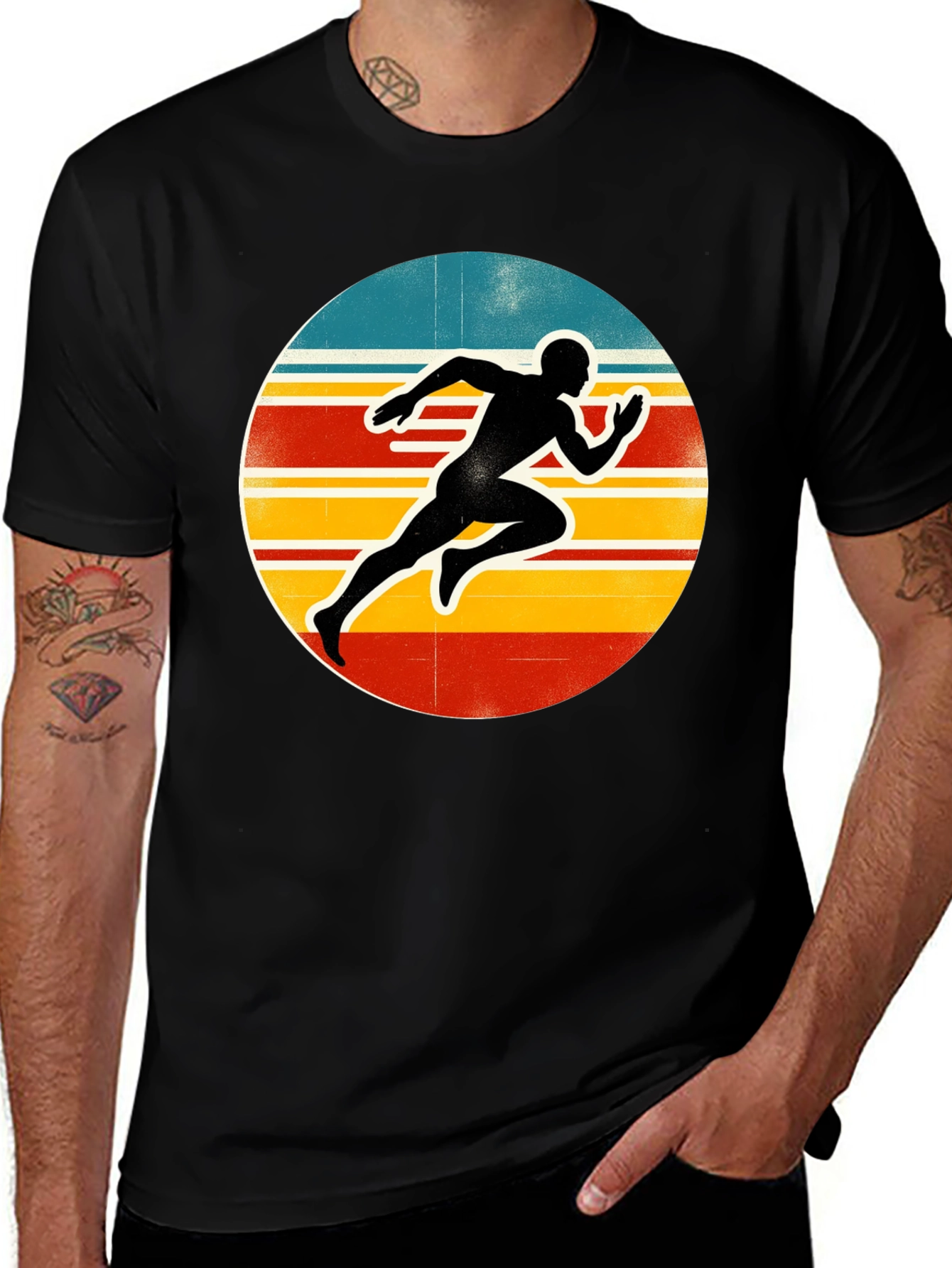 Retro Runner Graphic Tee - Black