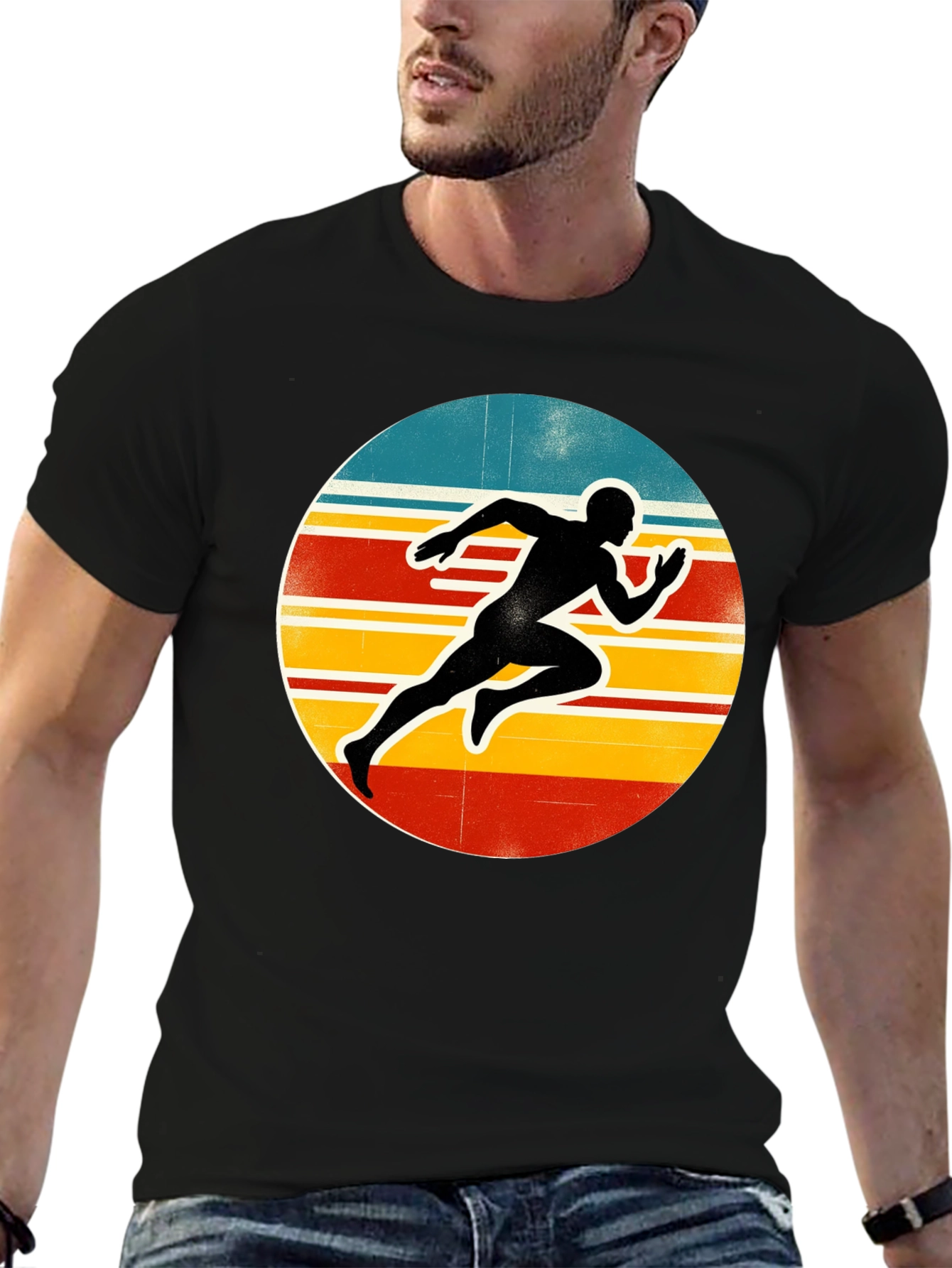 Retro Runner Graphic Tee - Black