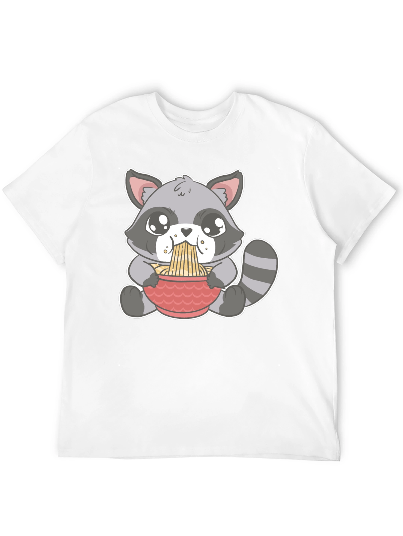 Cute Raccoon Ramen T-Shirt - Black