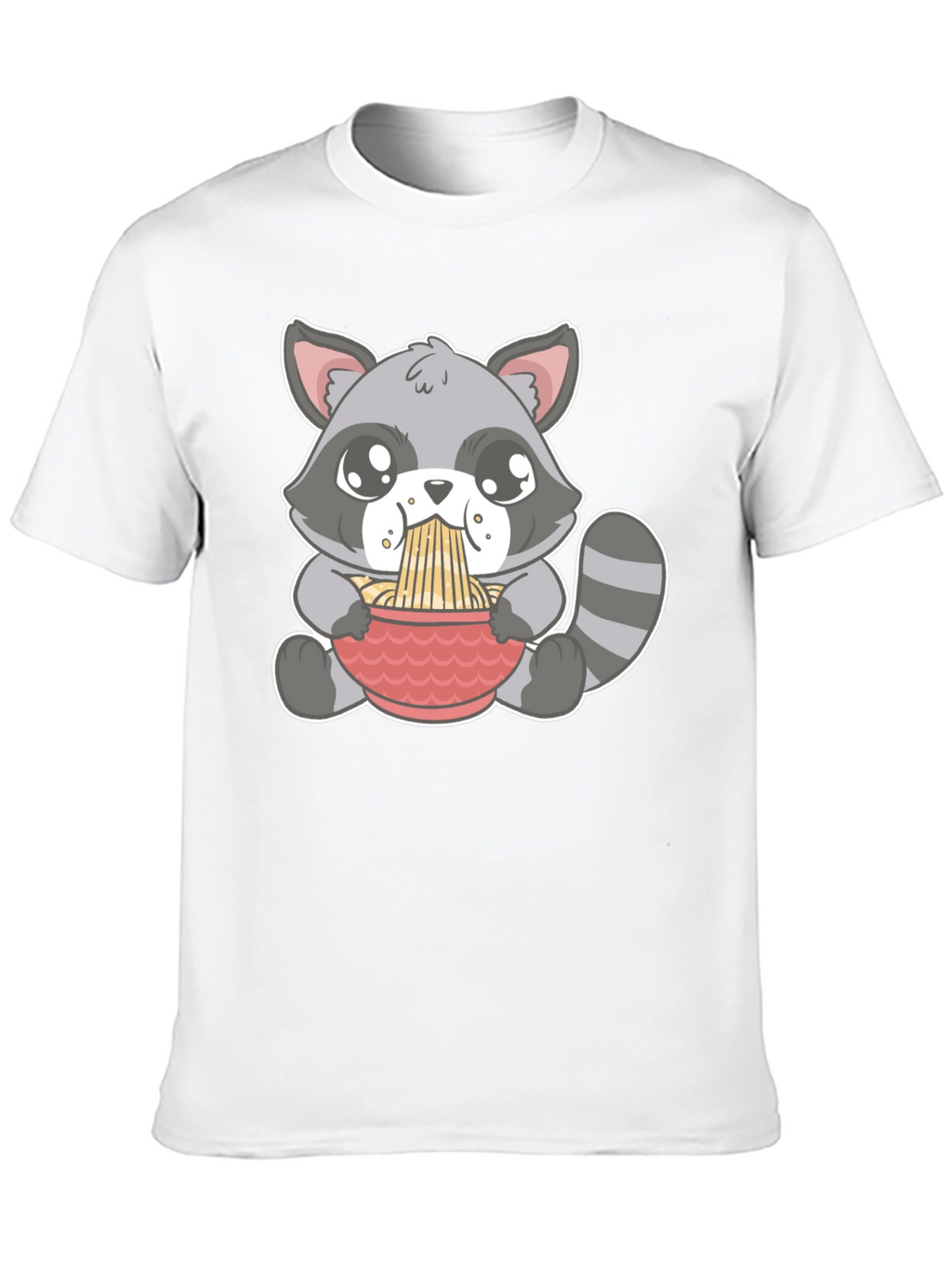 Cute Raccoon Ramen T-Shirt - Black