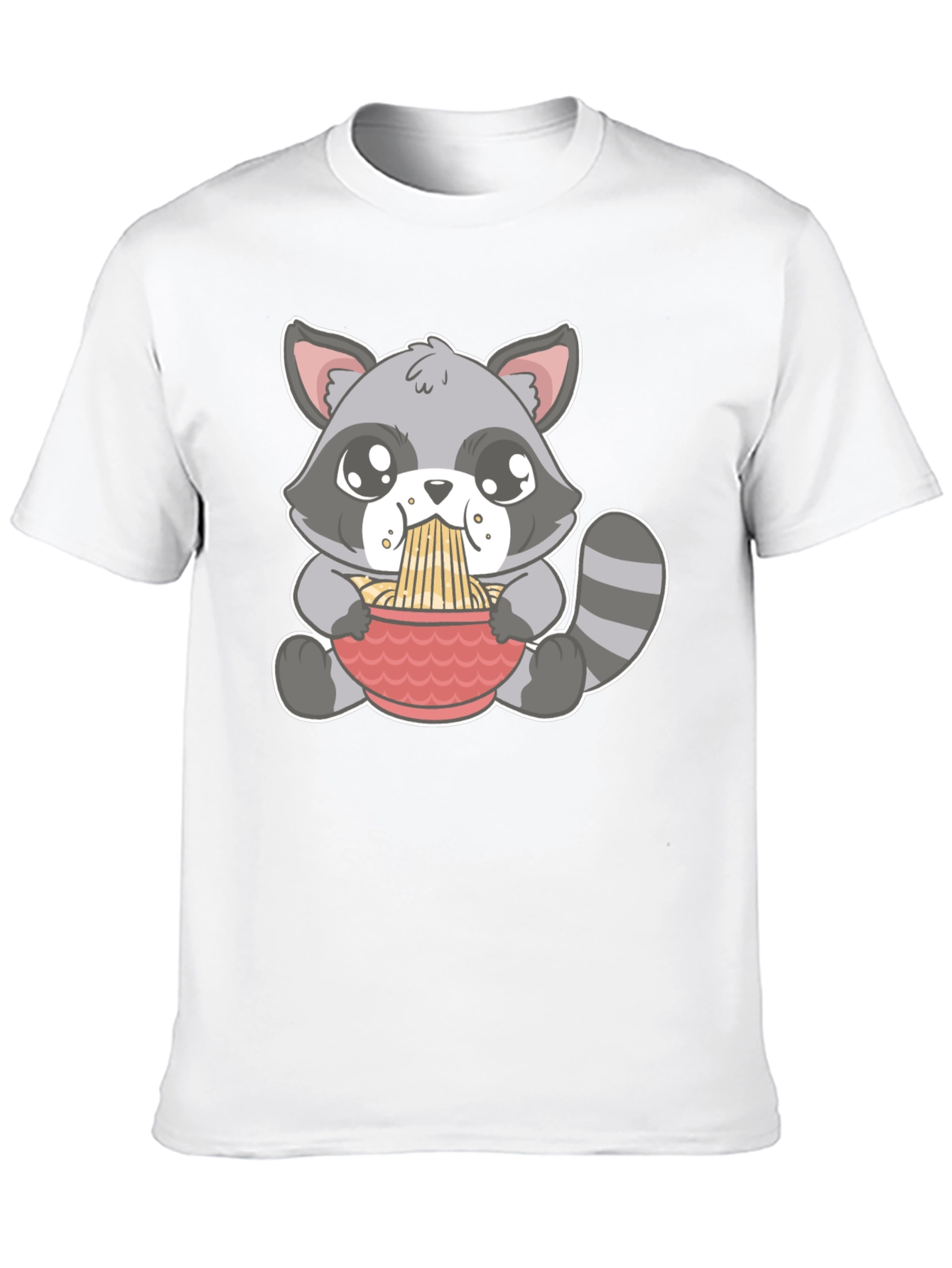 Cute Raccoon Ramen T-Shirt - Black