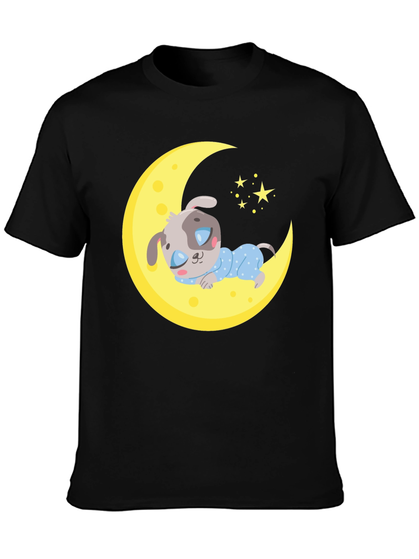 Cute Moon and Sleeping Dog T-Shirt