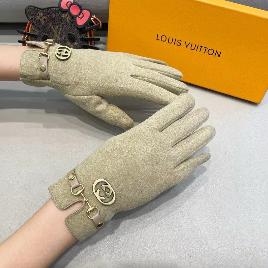 GLOVES IN ECRU BEIGE CASHMERE 460078