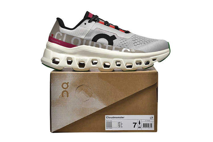On Running Cloudmonster Sneakers Silver Gray | Orange Pink