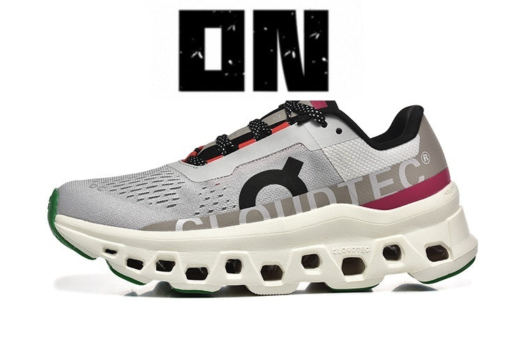 On Running Cloudmonster Sneakers Silver Gray | Orange Pink