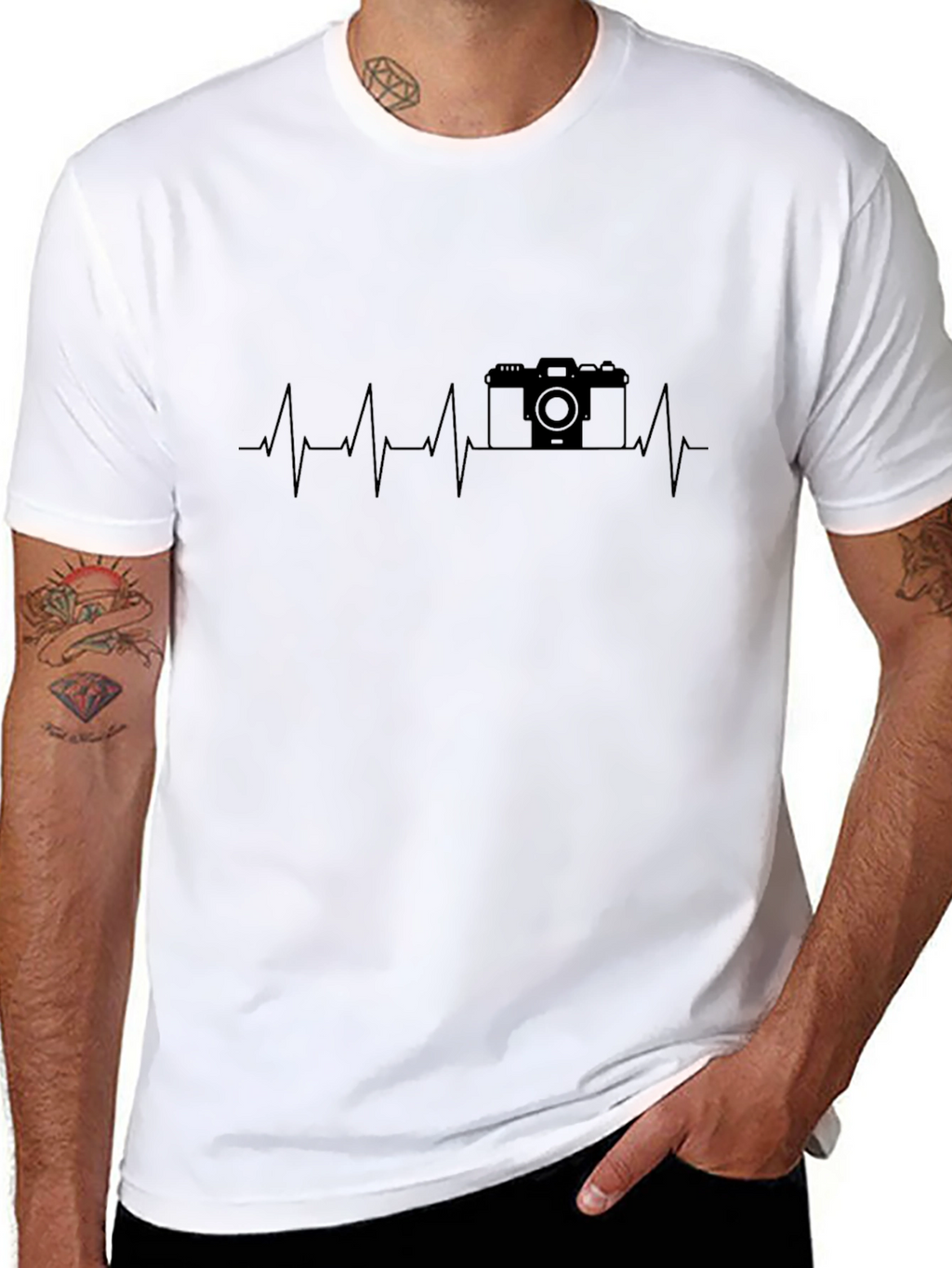 Camera Heartbeat Graphic Tee - Photographer Gift