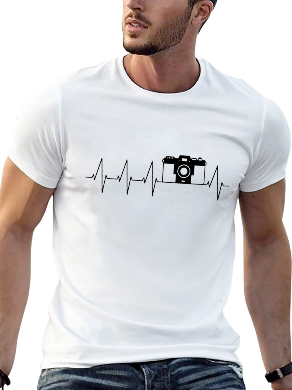 Camera Heartbeat Graphic Tee - Photographer Gift