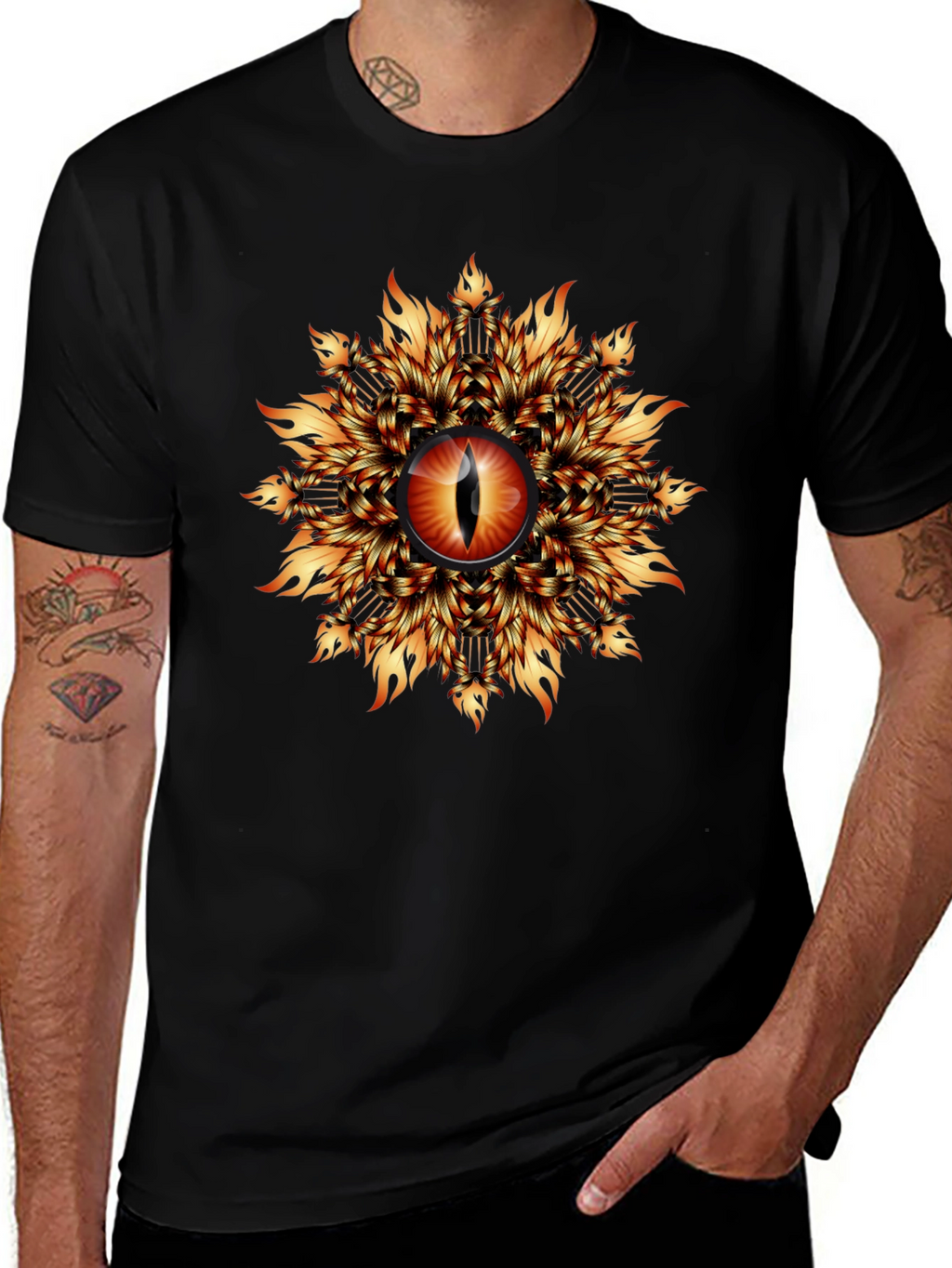 Fiery Eye Graphic T-Shirt - Black