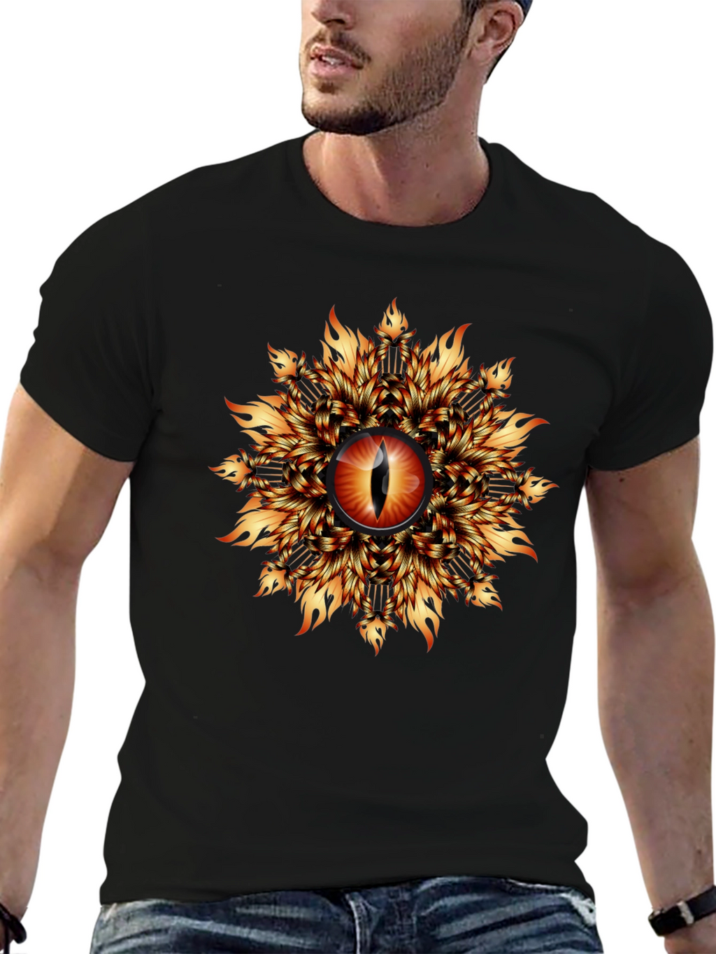 Fiery Eye Graphic T-Shirt - Black