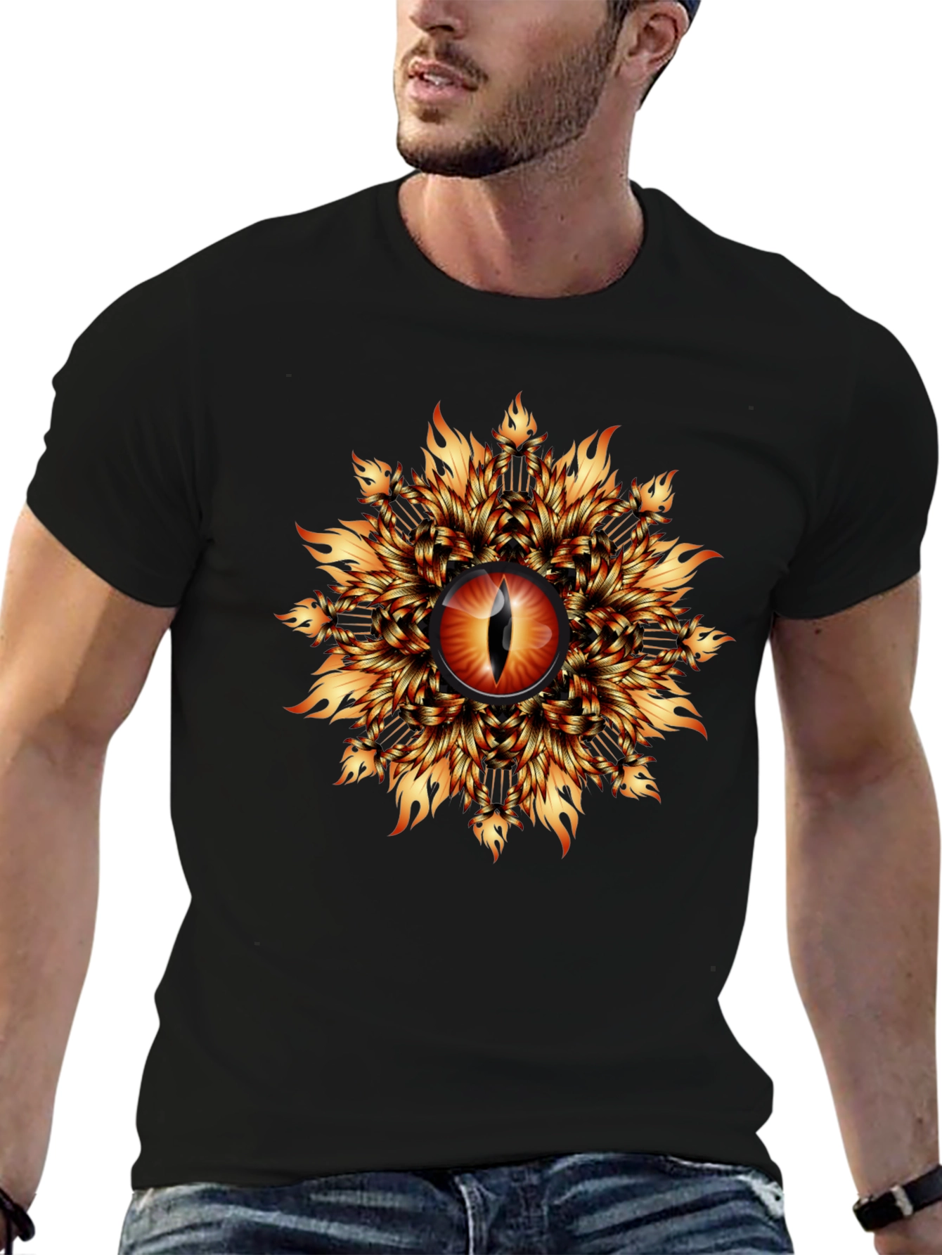 Fiery Eye Graphic T-Shirt - Black