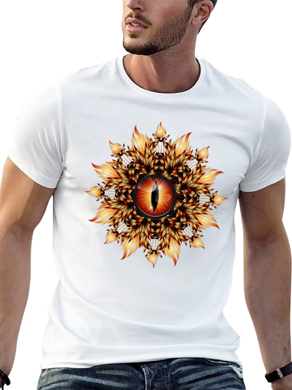 Fiery Eye Graphic T-Shirt - Black