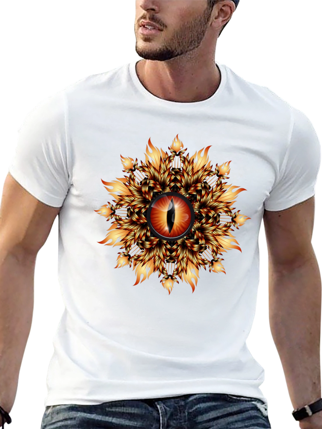 Fiery Eye Graphic T-Shirt - Black