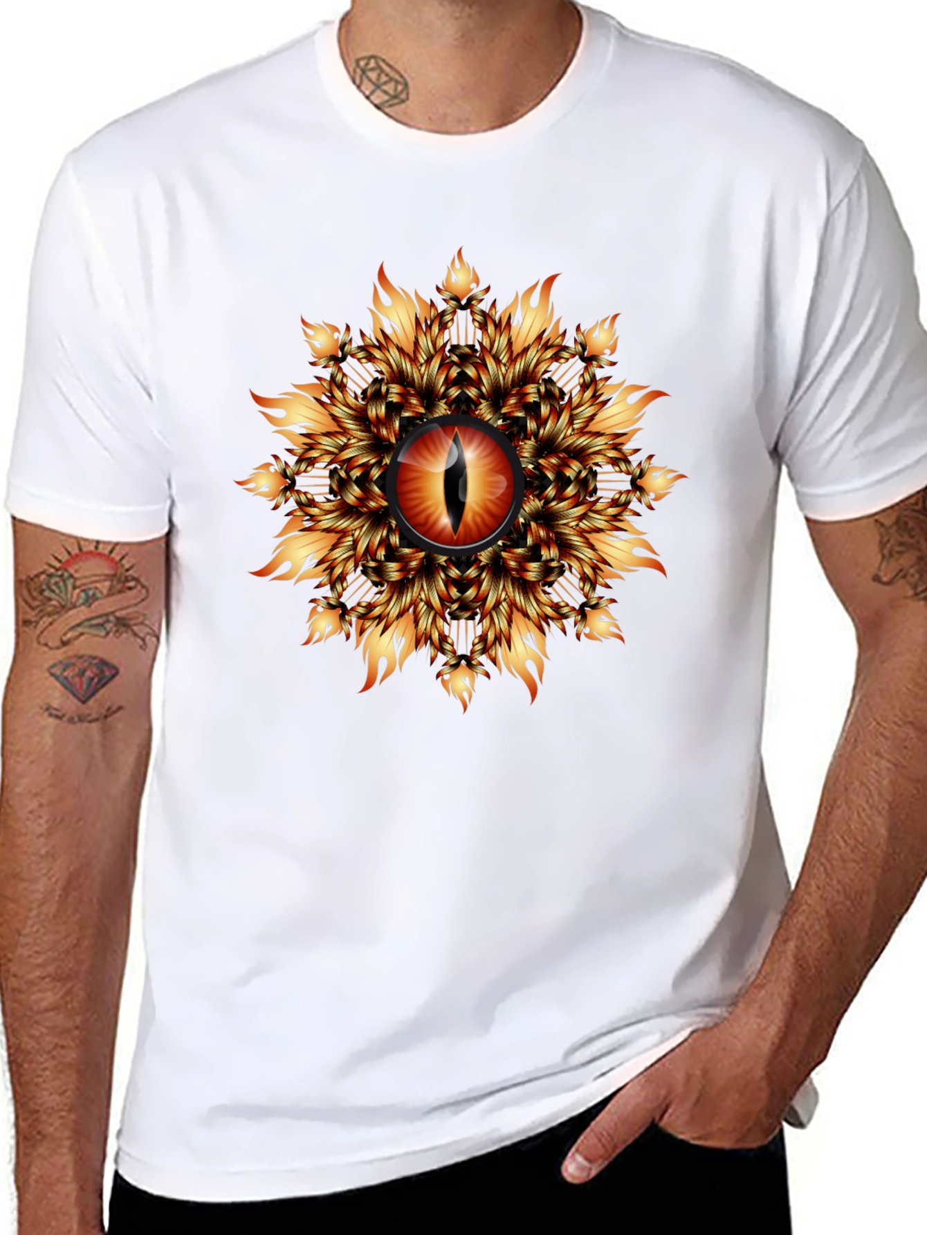 Fiery Eye Graphic T-Shirt - Black