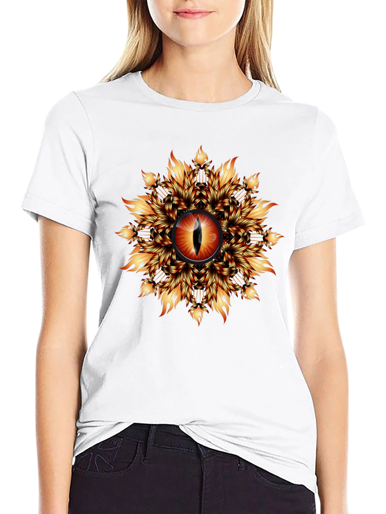 Fiery Eye Graphic T-Shirt - Black
