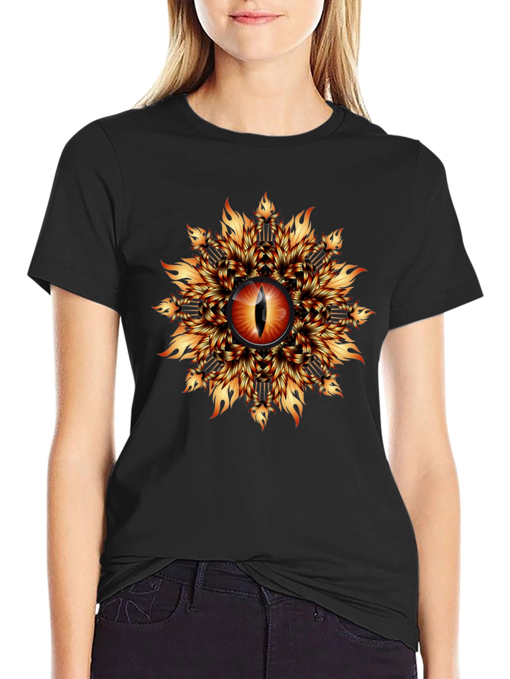 Fiery Eye Graphic T-Shirt - Black