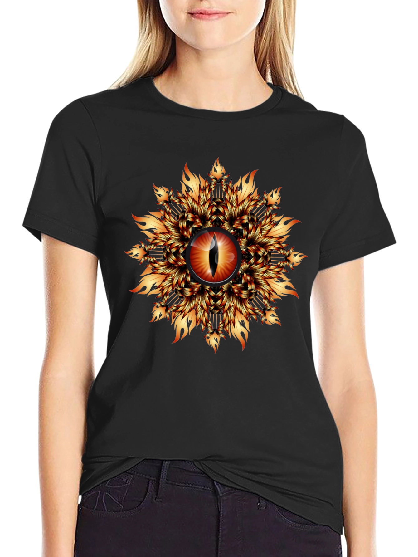 Fiery Eye Graphic T-Shirt - Black