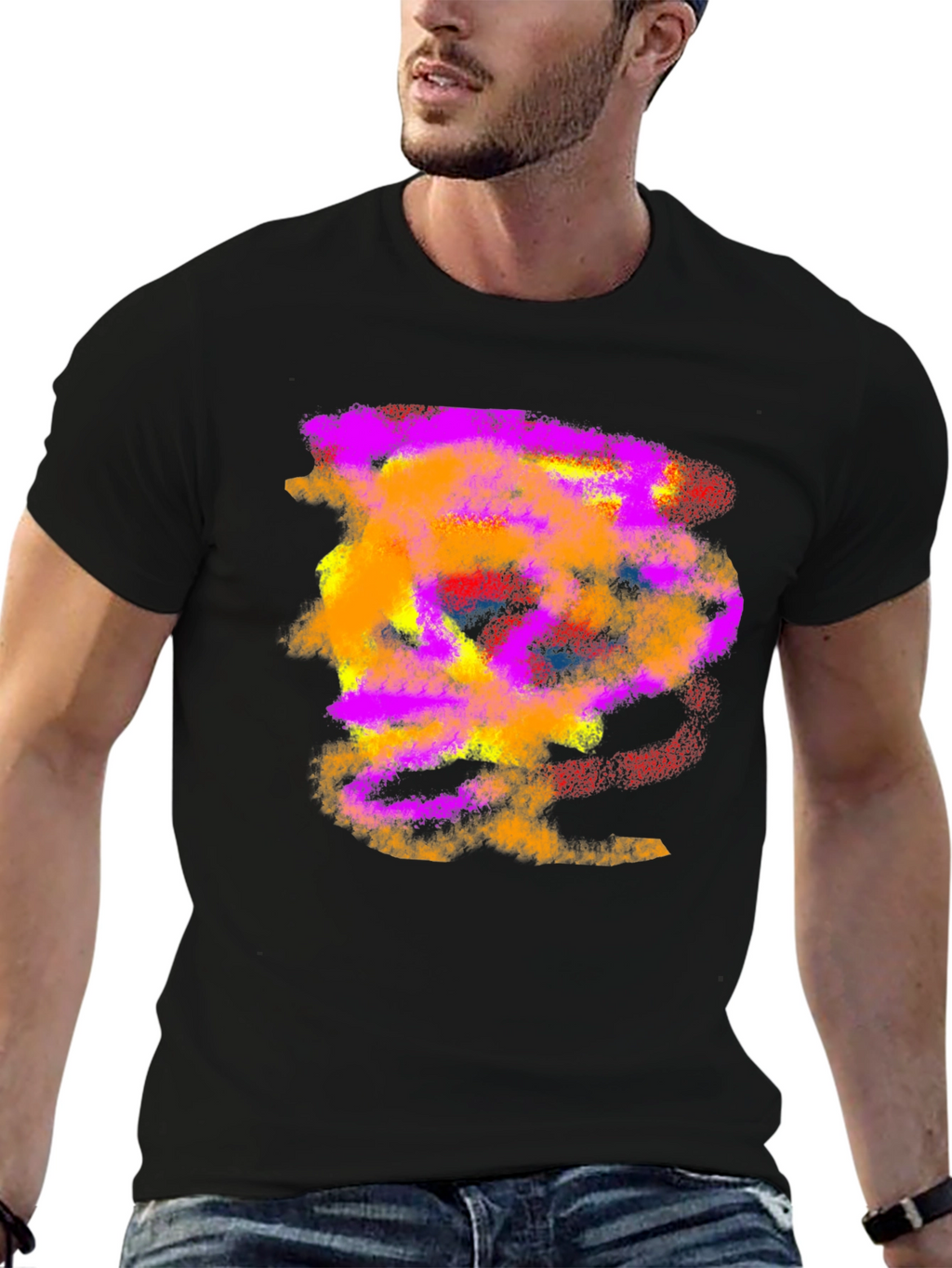 Abstract Art Black T-Shirt for Men