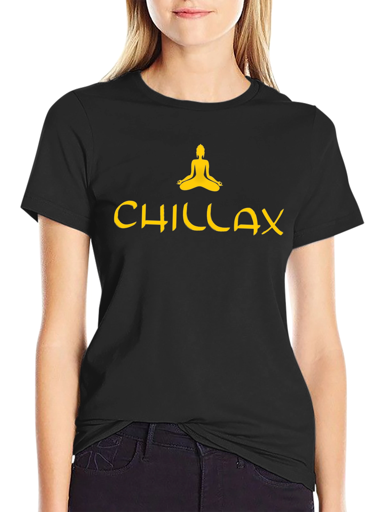 Chillax Graphic Tee - Relaxed Fit Black T-Shirt