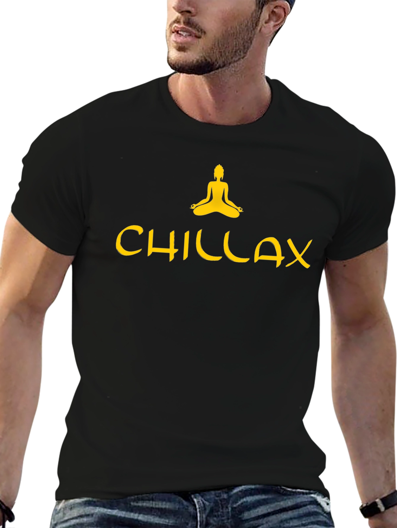 Chillax Graphic Tee - Relaxed Fit Black T-Shirt