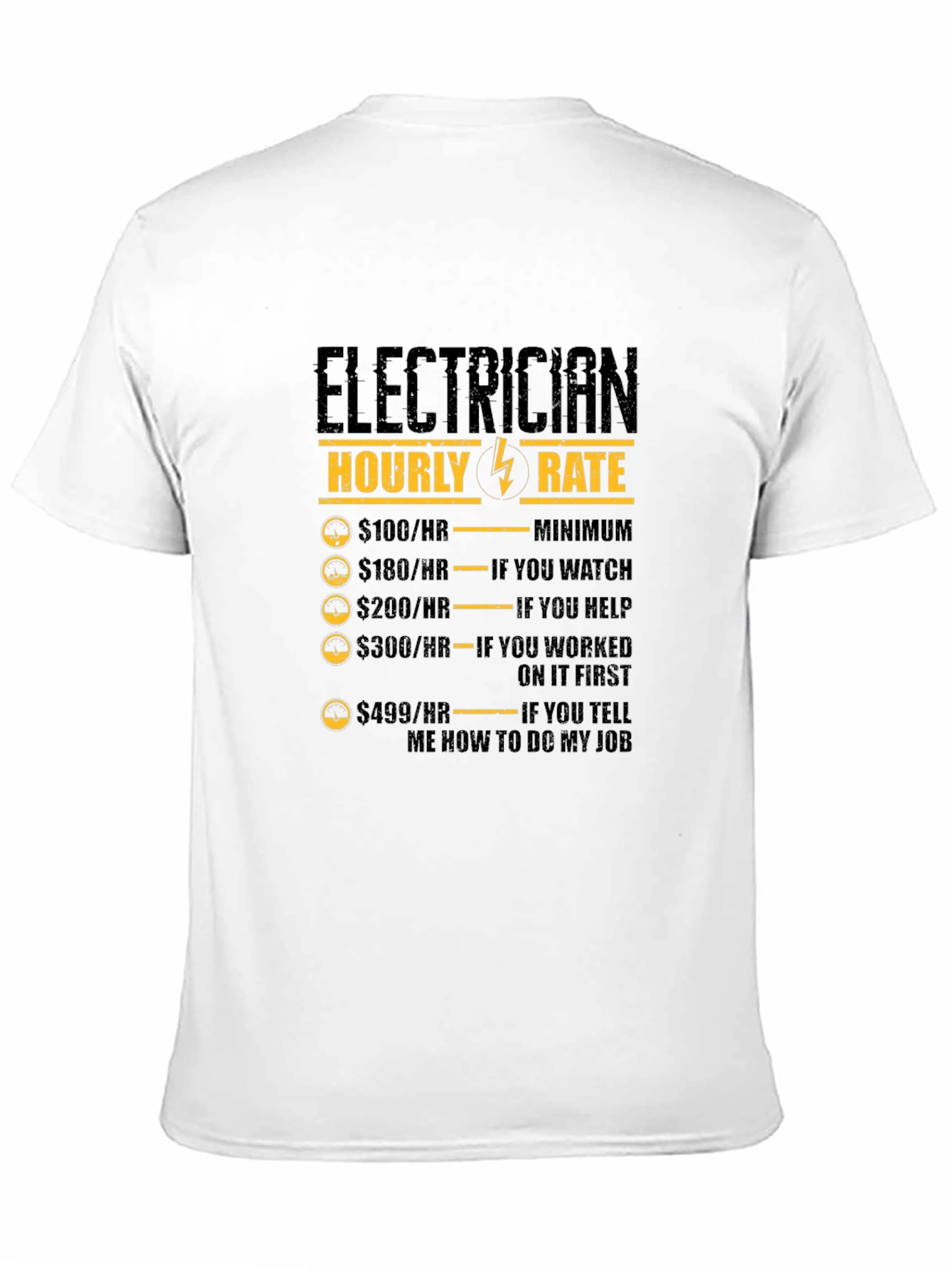 Electrician Hourly Rate Graphic Tee