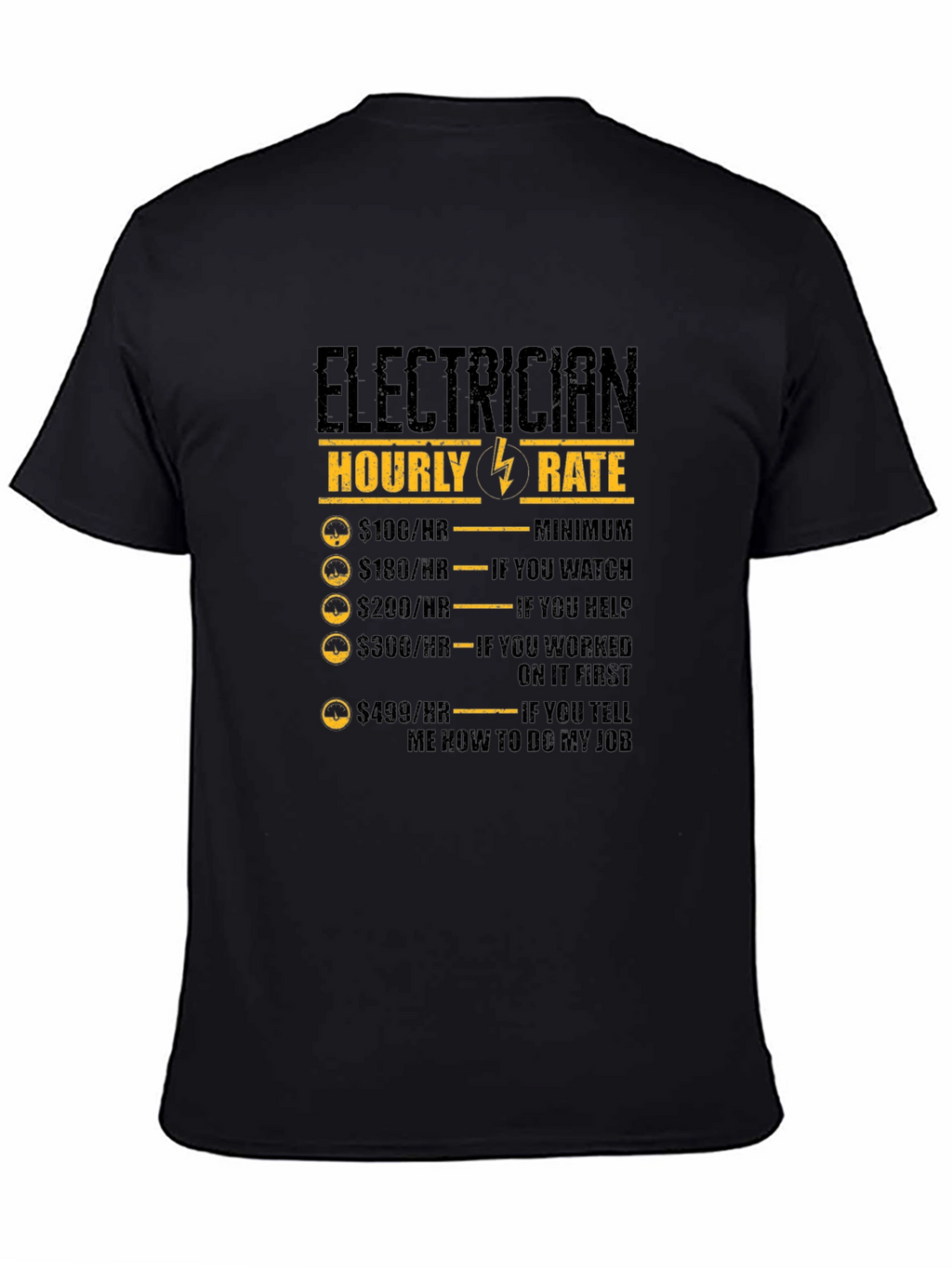 Electrician Hourly Rate Graphic Tee