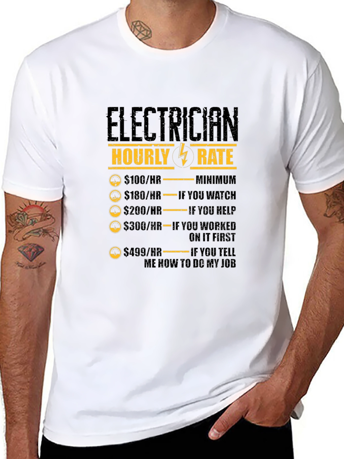 Electrician Hourly Rate Graphic Tee