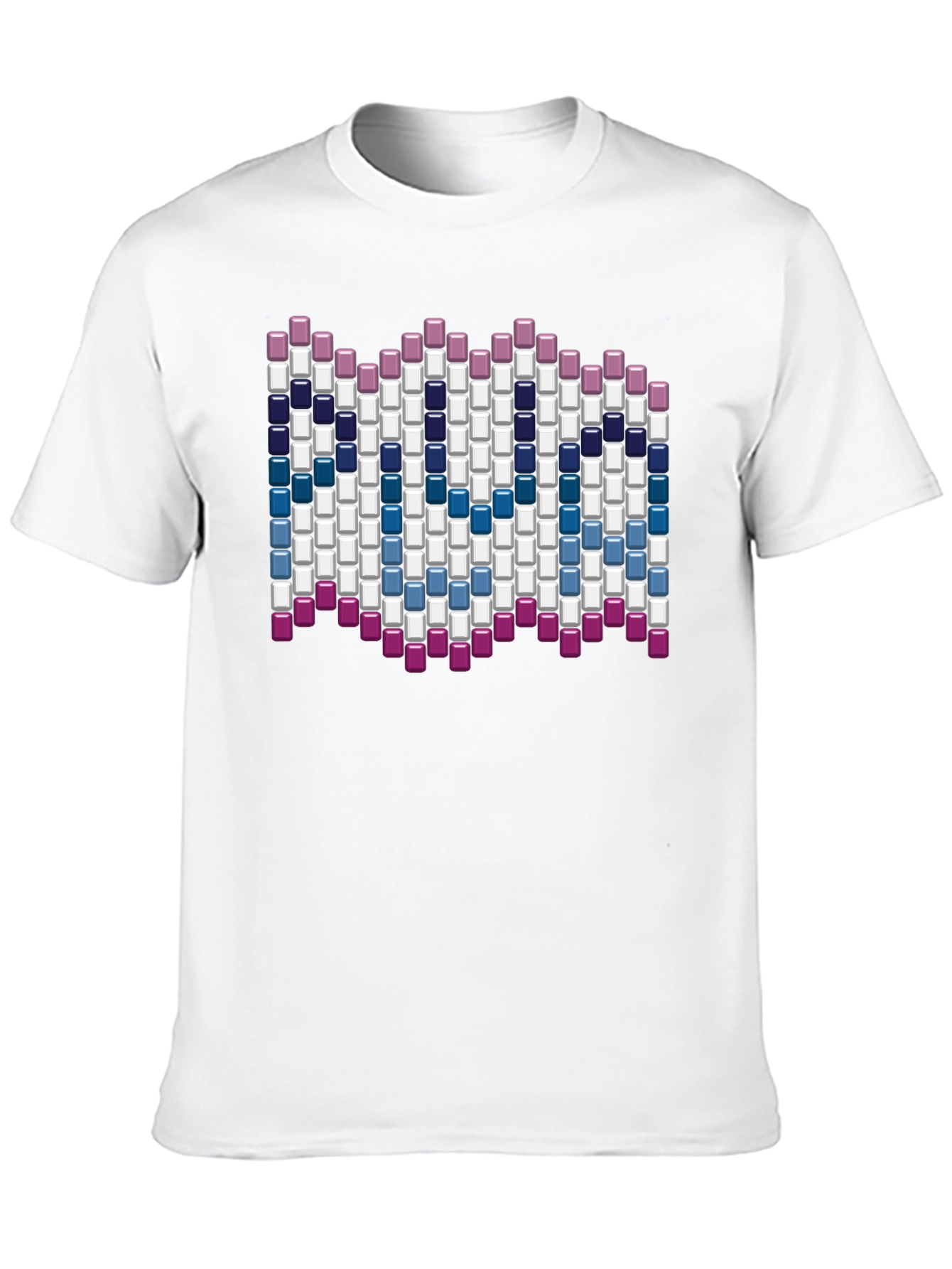 Abstract Block Pattern Graphic Tee - Black