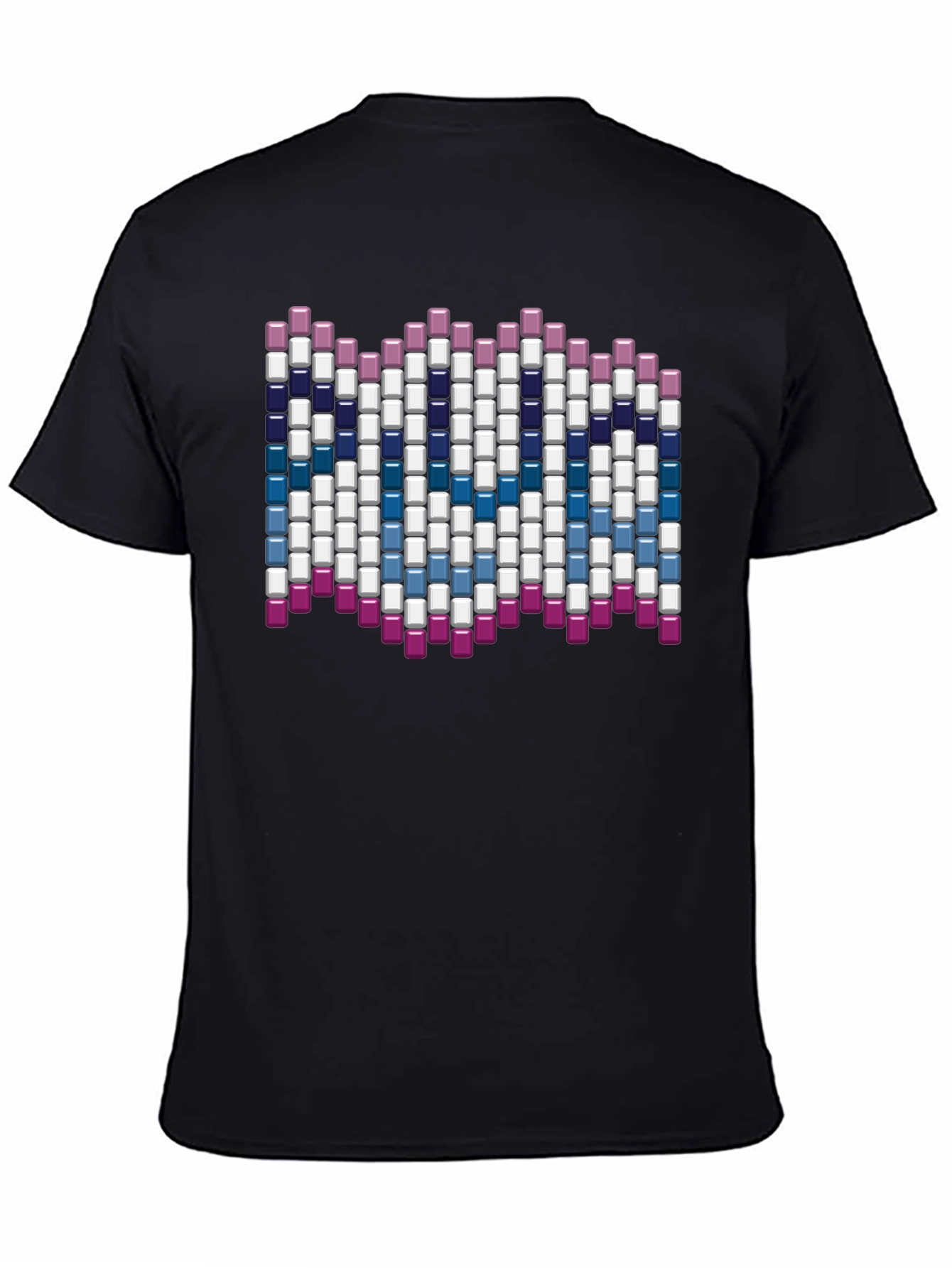 Abstract Block Pattern Graphic Tee - Black
