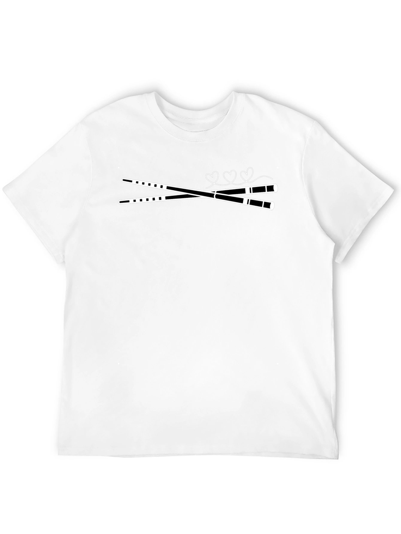 Chopsticks & Hearts Graphic Tee - Black Casual Shirt