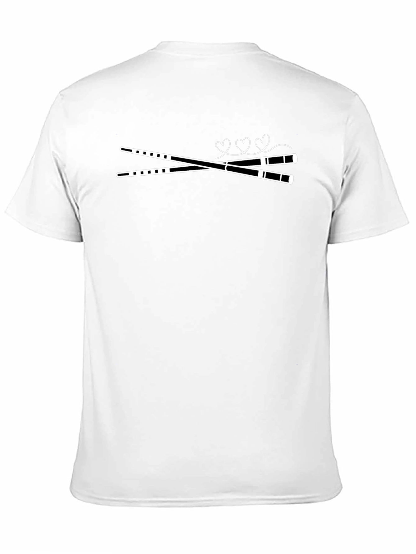Chopsticks & Hearts Graphic Tee - Black Casual Shirt