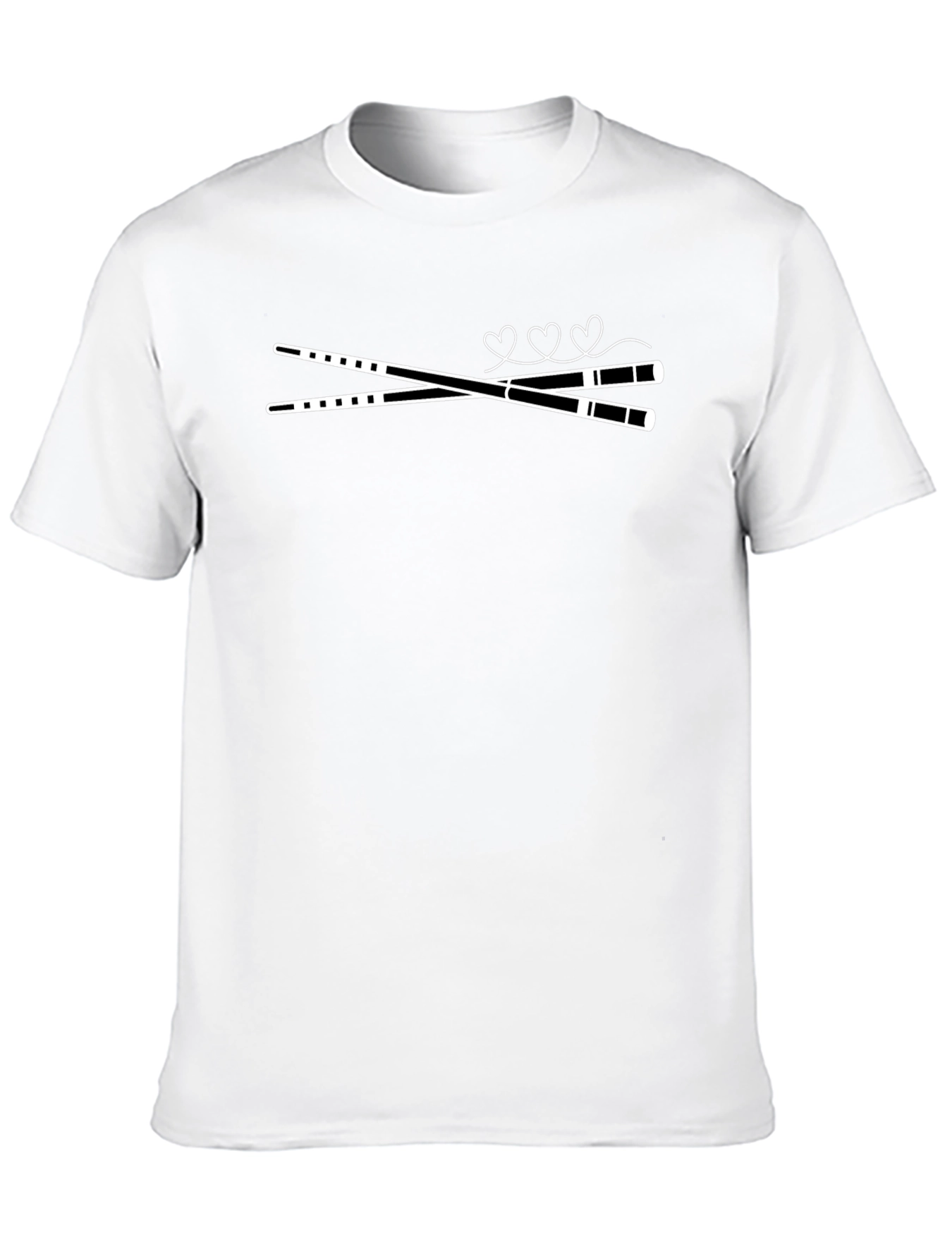 Chopsticks & Hearts Graphic Tee - Black Casual Shirt