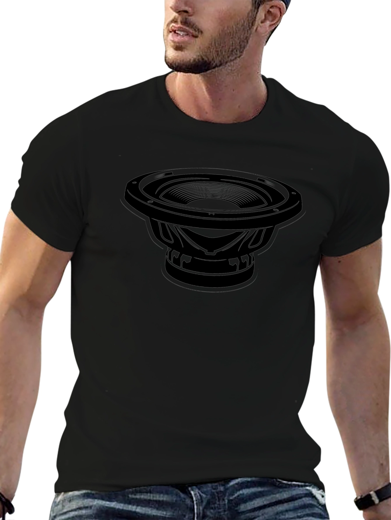 Bass Speaker Graphic T-Shirt - Black Tee