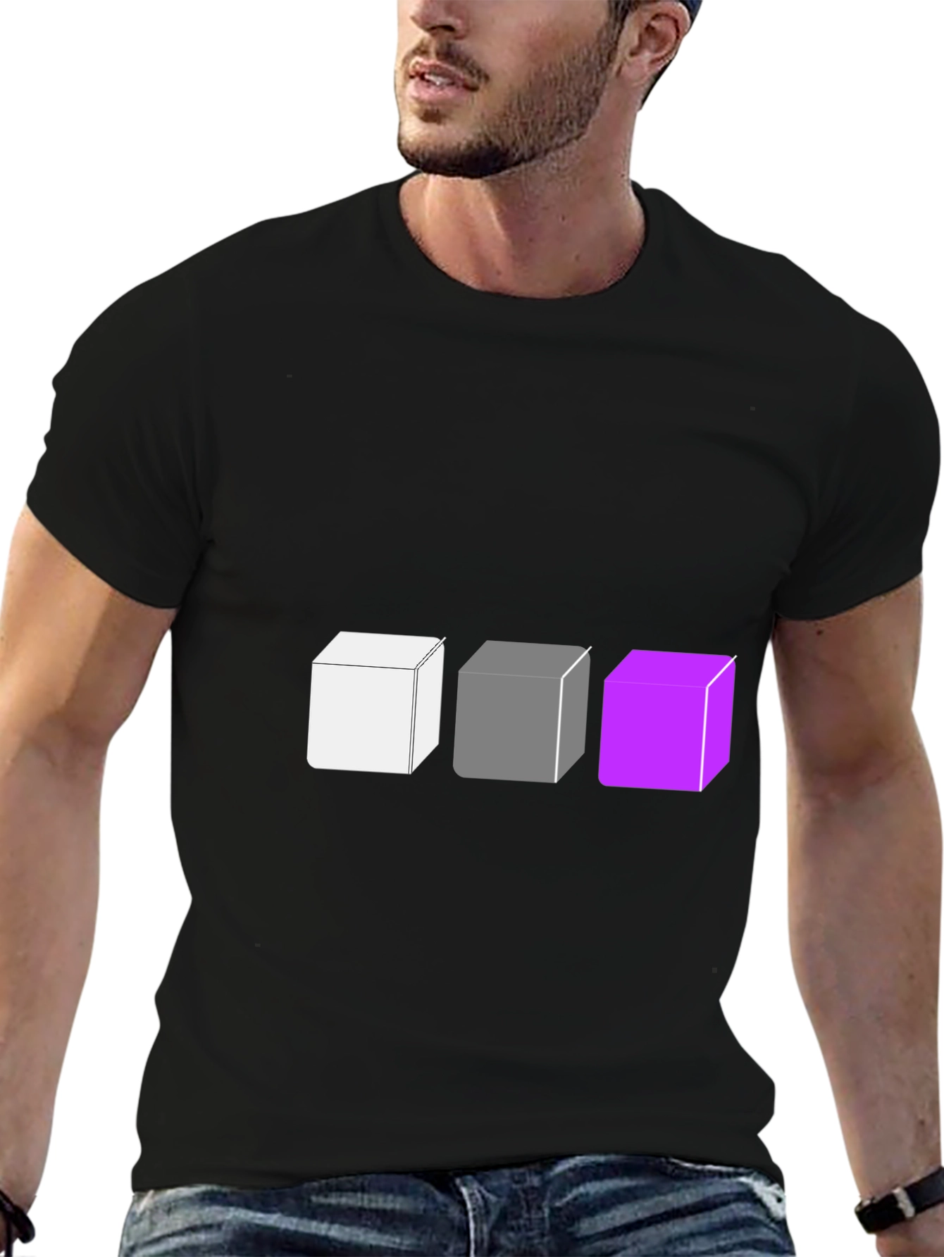 Abstract Cube Graphic Tee - Modern Style