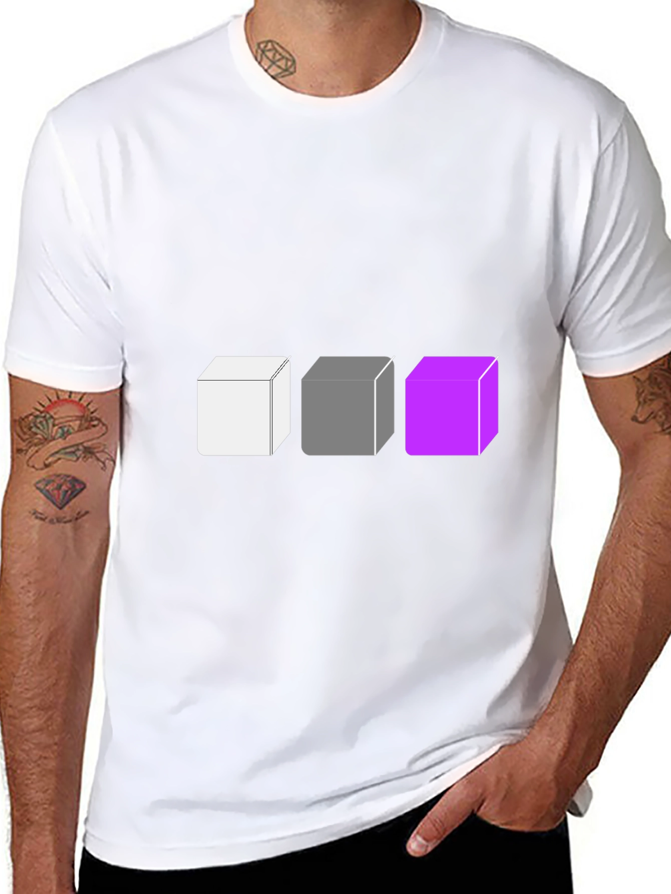 Abstract Cube Graphic Tee - Modern Style