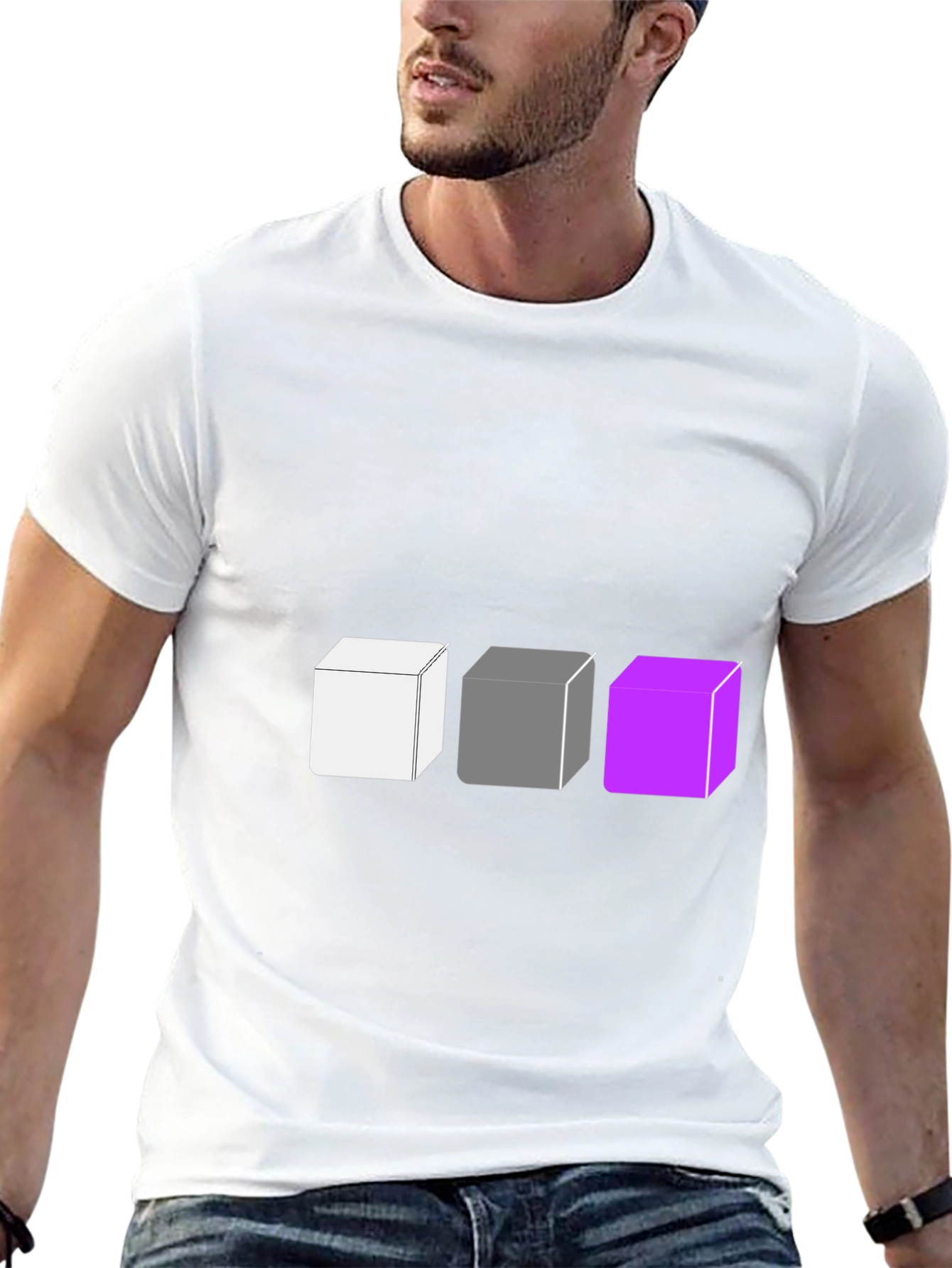 Abstract Cube Graphic Tee - Modern Style