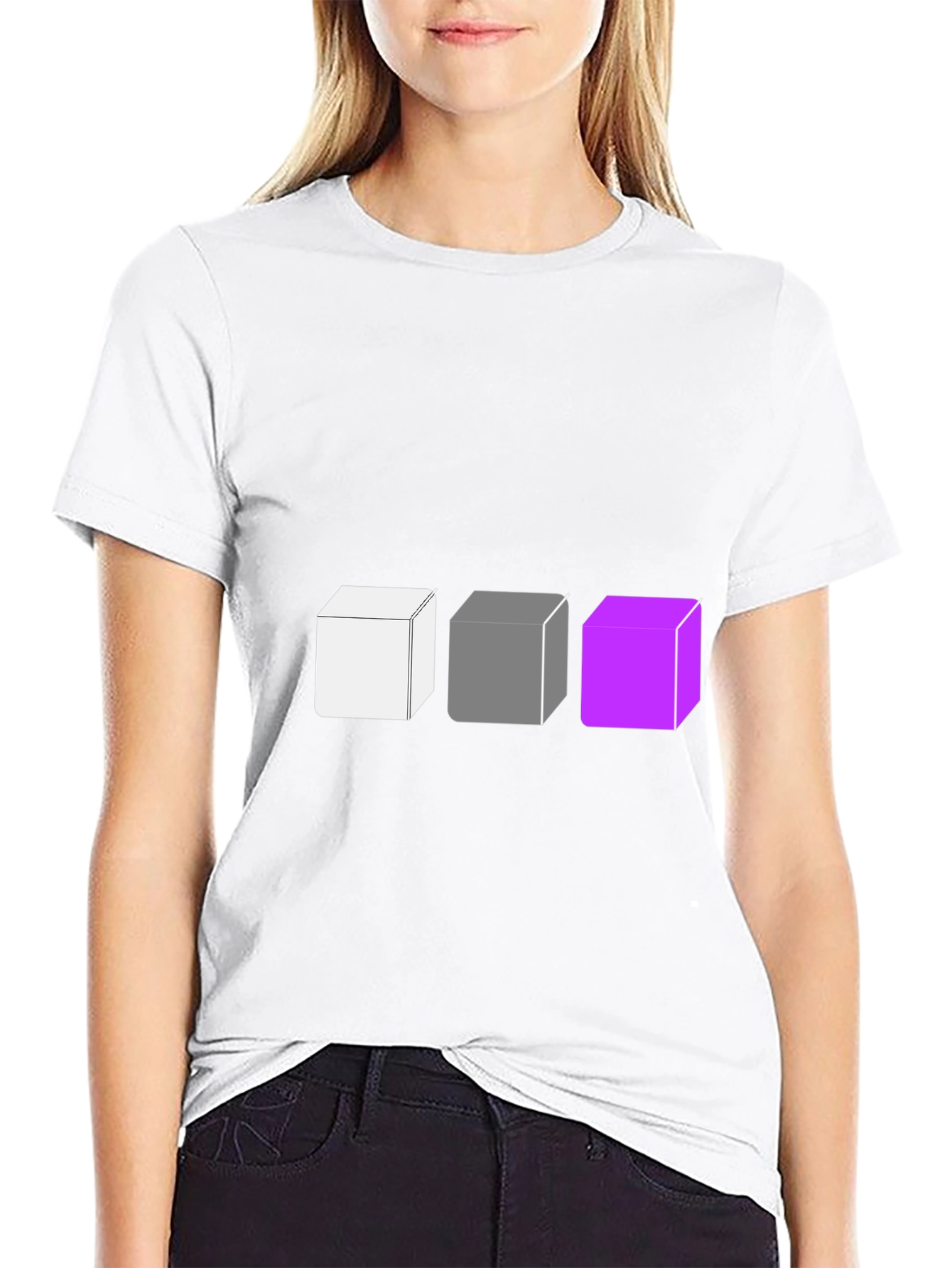 Abstract Cube Graphic Tee - Modern Style